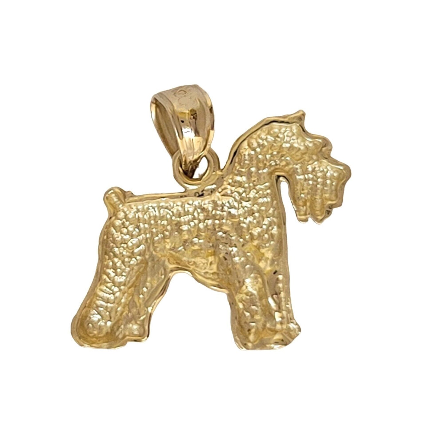 14K Yellow Gold Terrier Dog Pendant