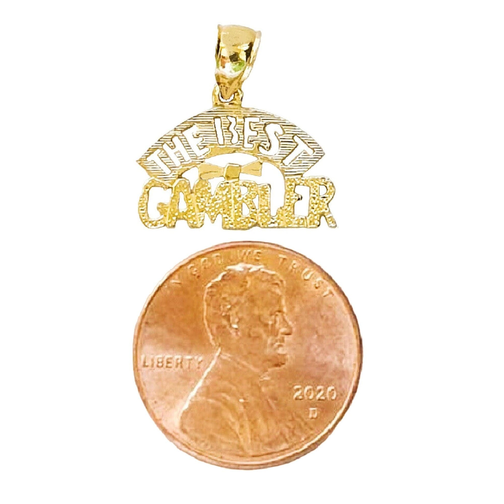 14K Yellow Gold The Best Gambler Pendant