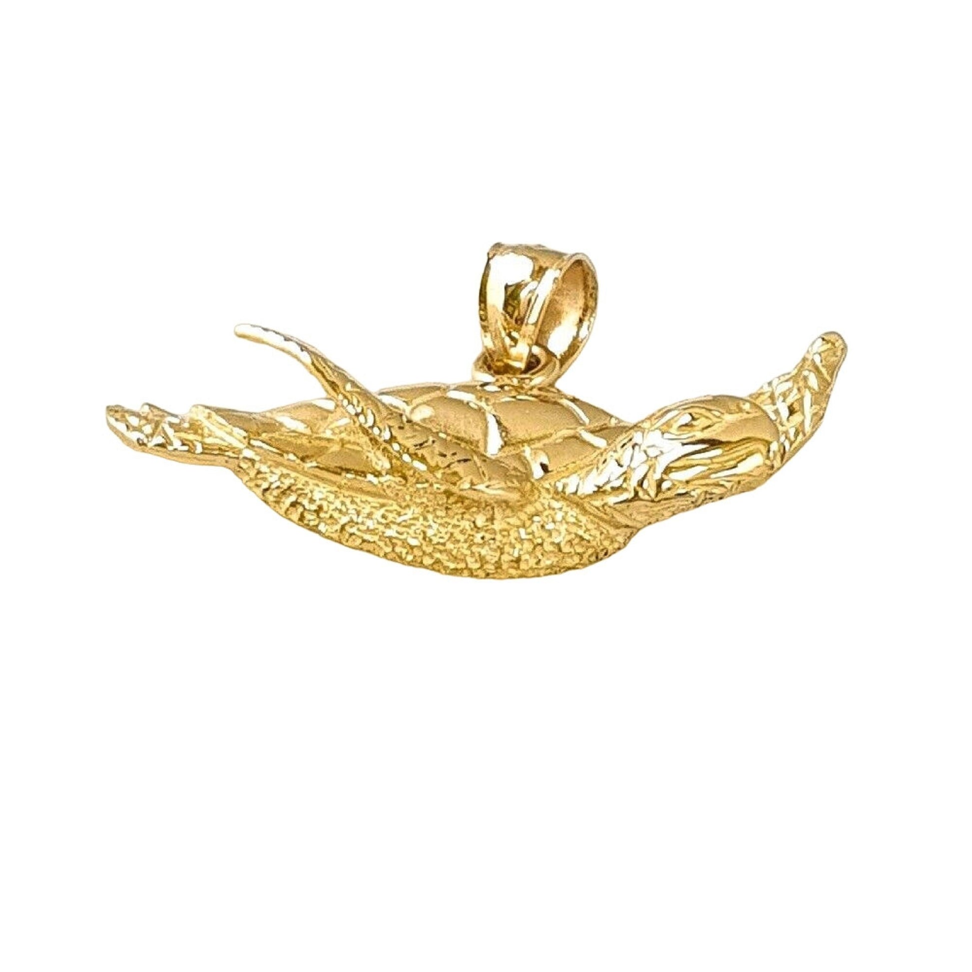14K Yellow Gold Turtle Pendant