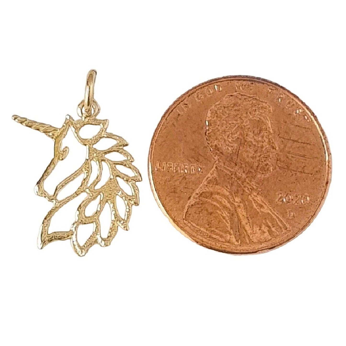 14K Yellow Gold Unicorn Pendant