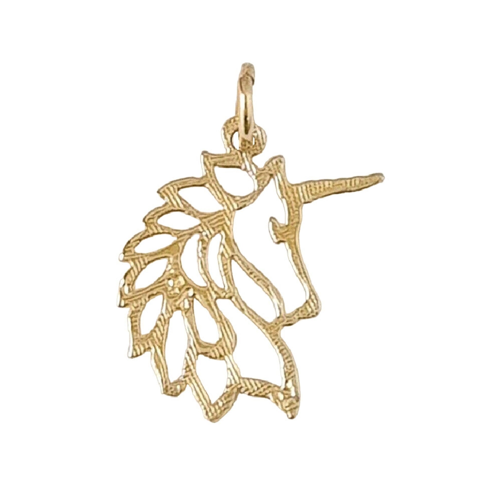 14K Yellow Gold Unicorn Pendant