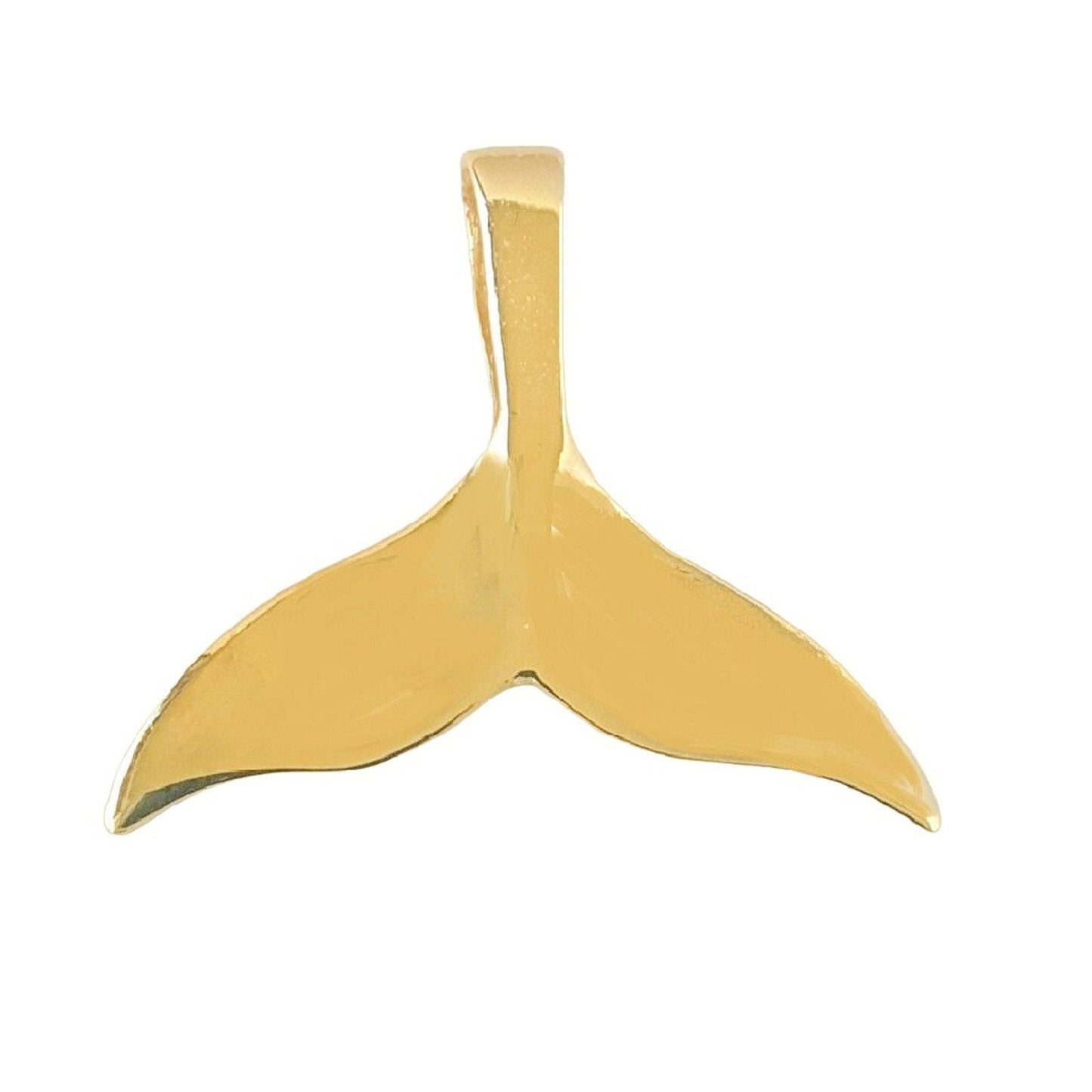 14K Yellow Gold Whale Tail Pendant