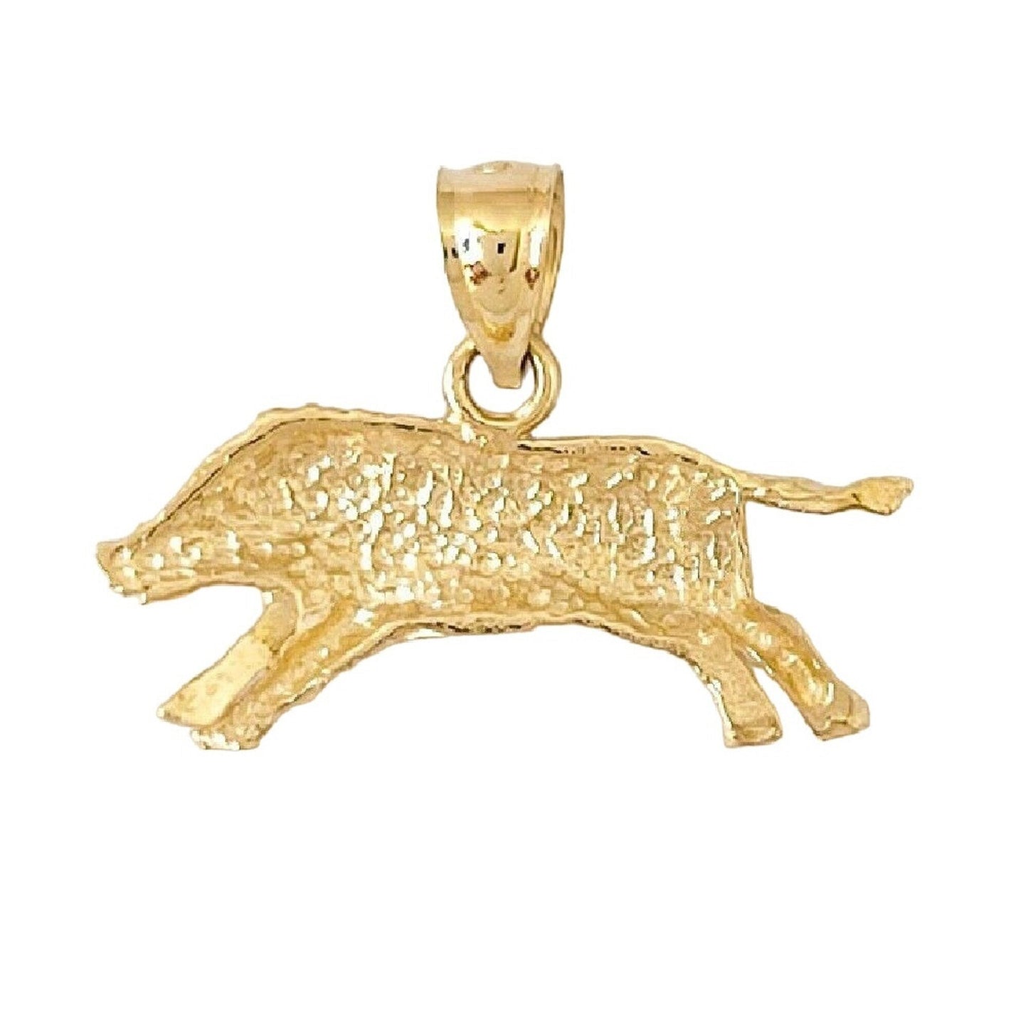 14K Yellow Gold Wild Boar Pendant