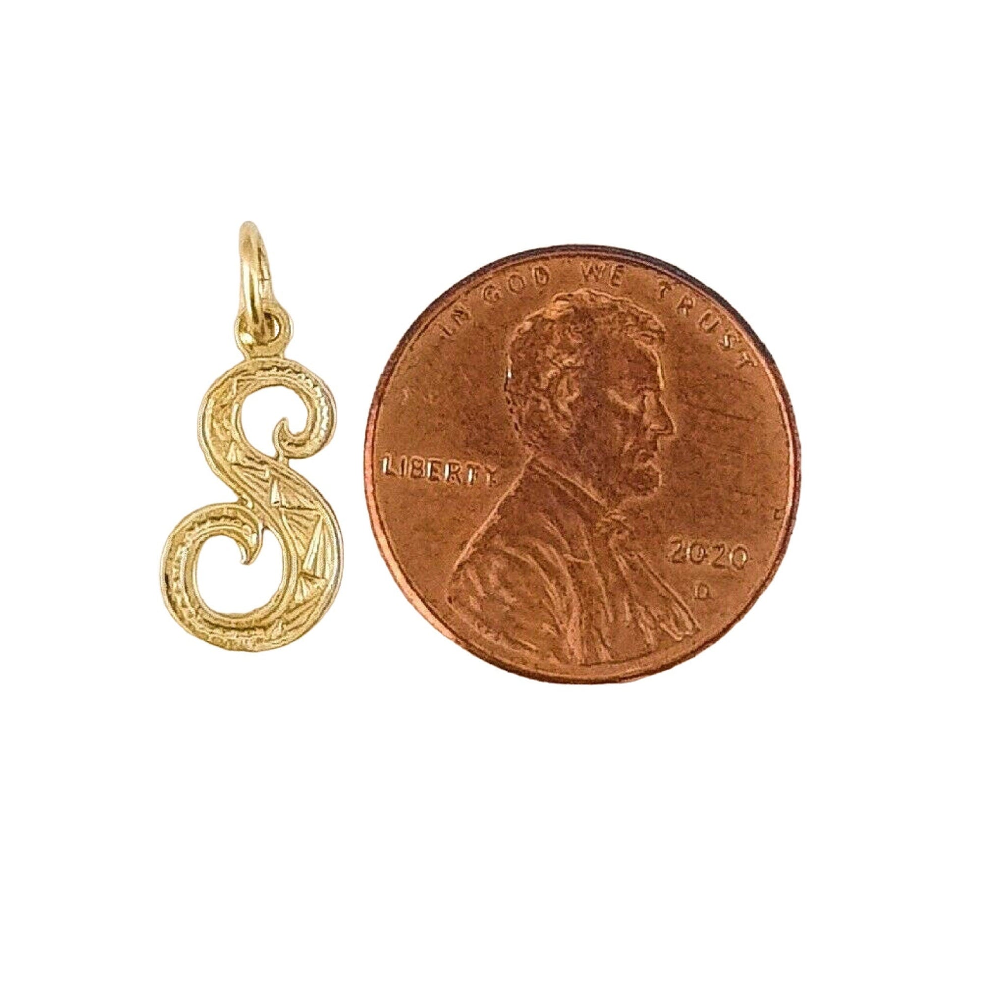 A to Z Any One 14K Yellow Gold Letter Pendant Charm