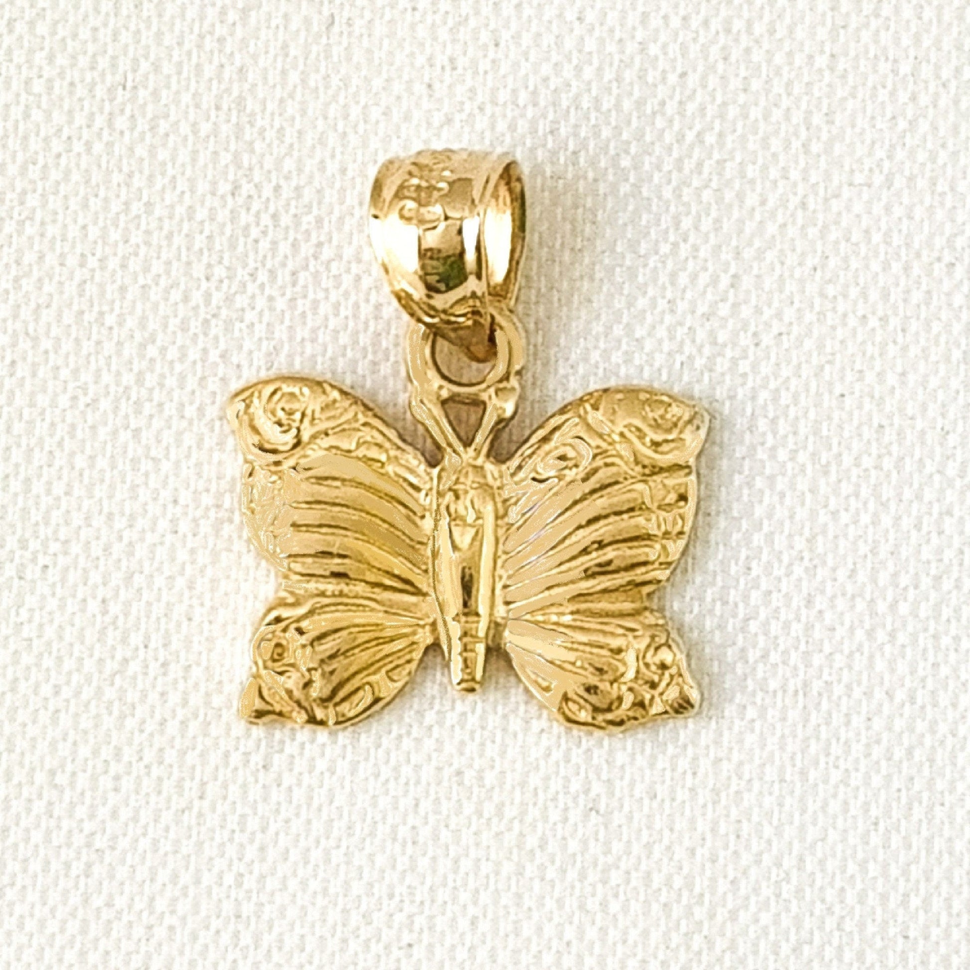 14k Yellow Gold Butterfly Pendant