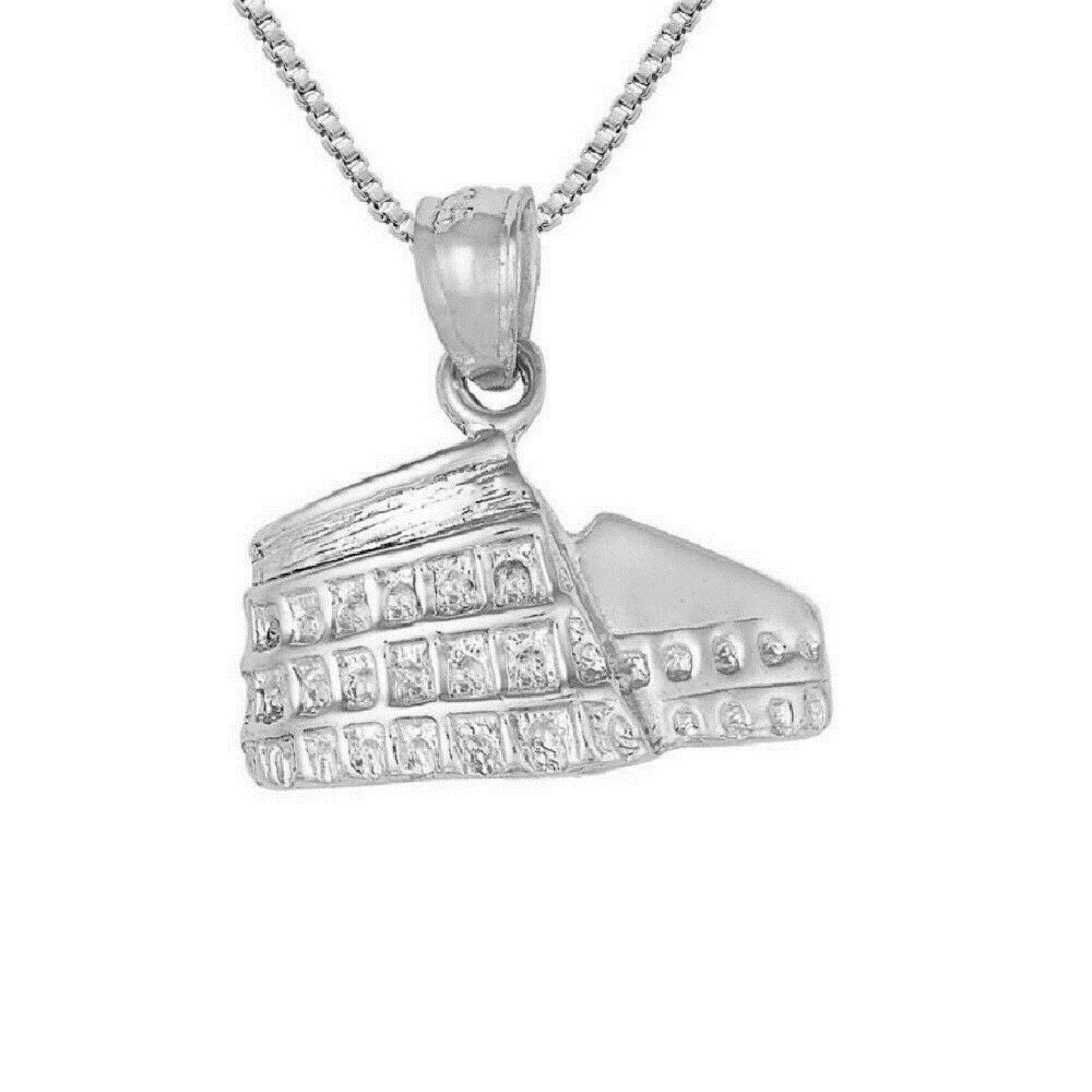 925 Sterling Silver Necklace w/ ROME COLISEUM Pendant Charm
