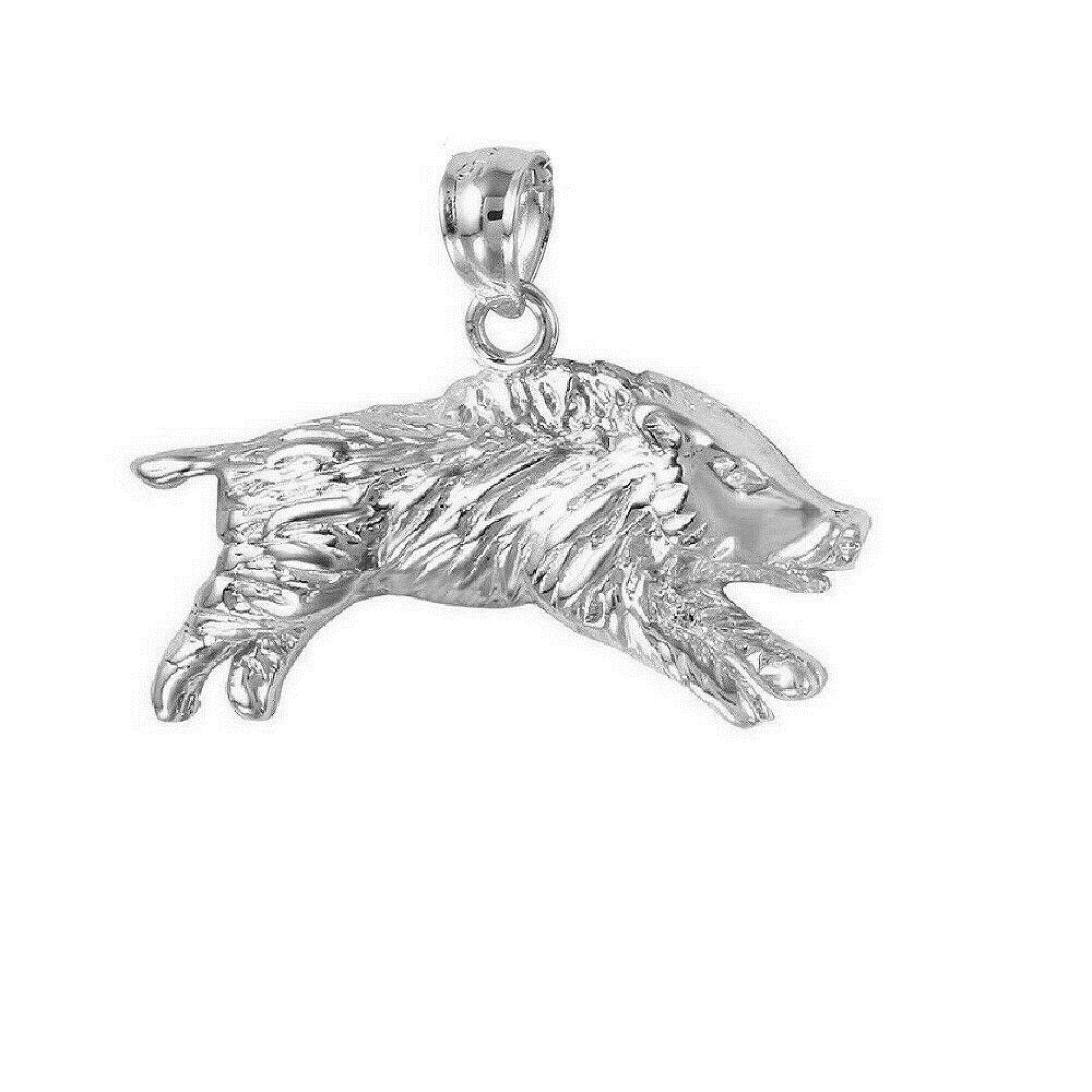 925 Sterling Silver Necklace w/ Wild Boar Pendant Charm