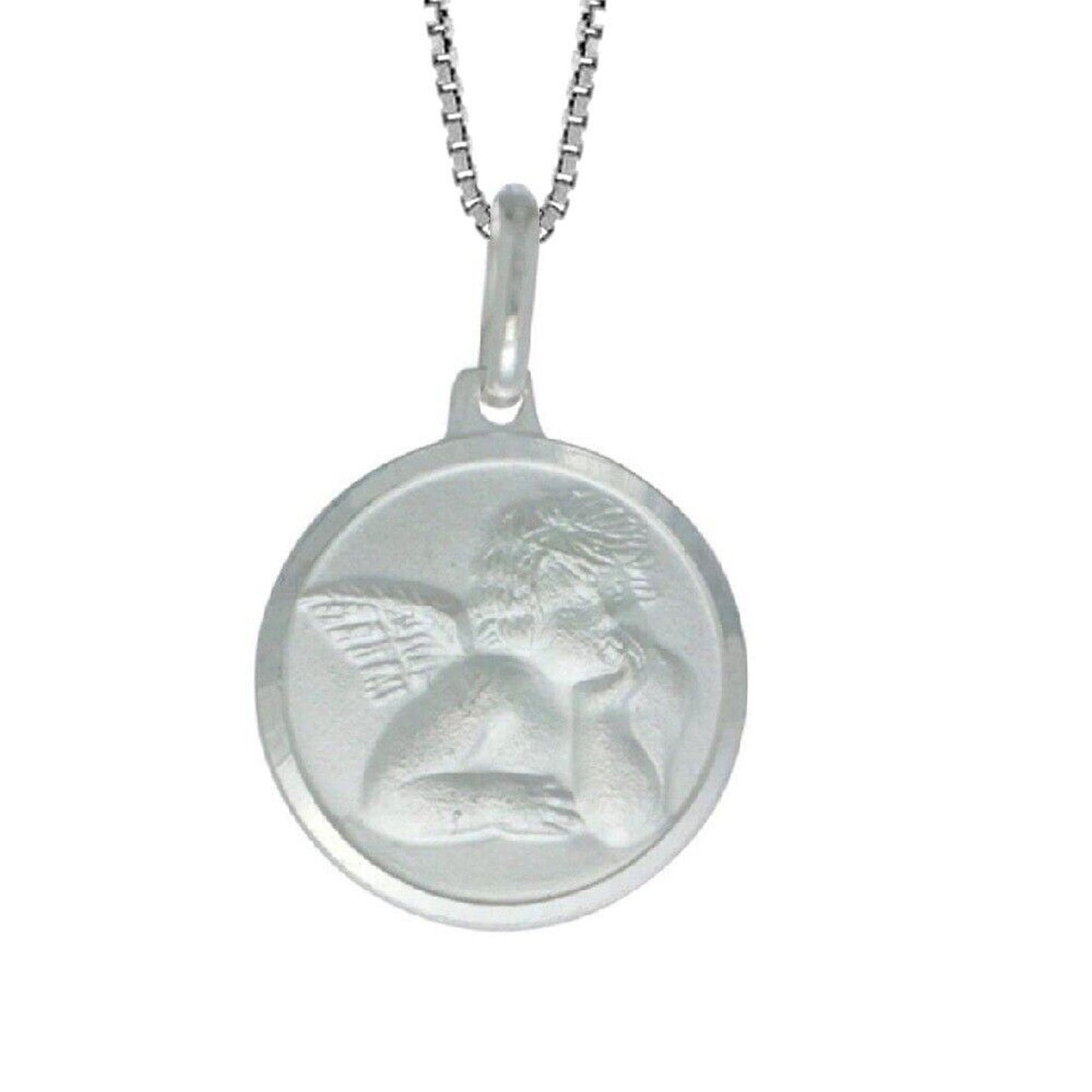 925 Sterling Silver Necklace w/ Guardian Angel Pendant Charm