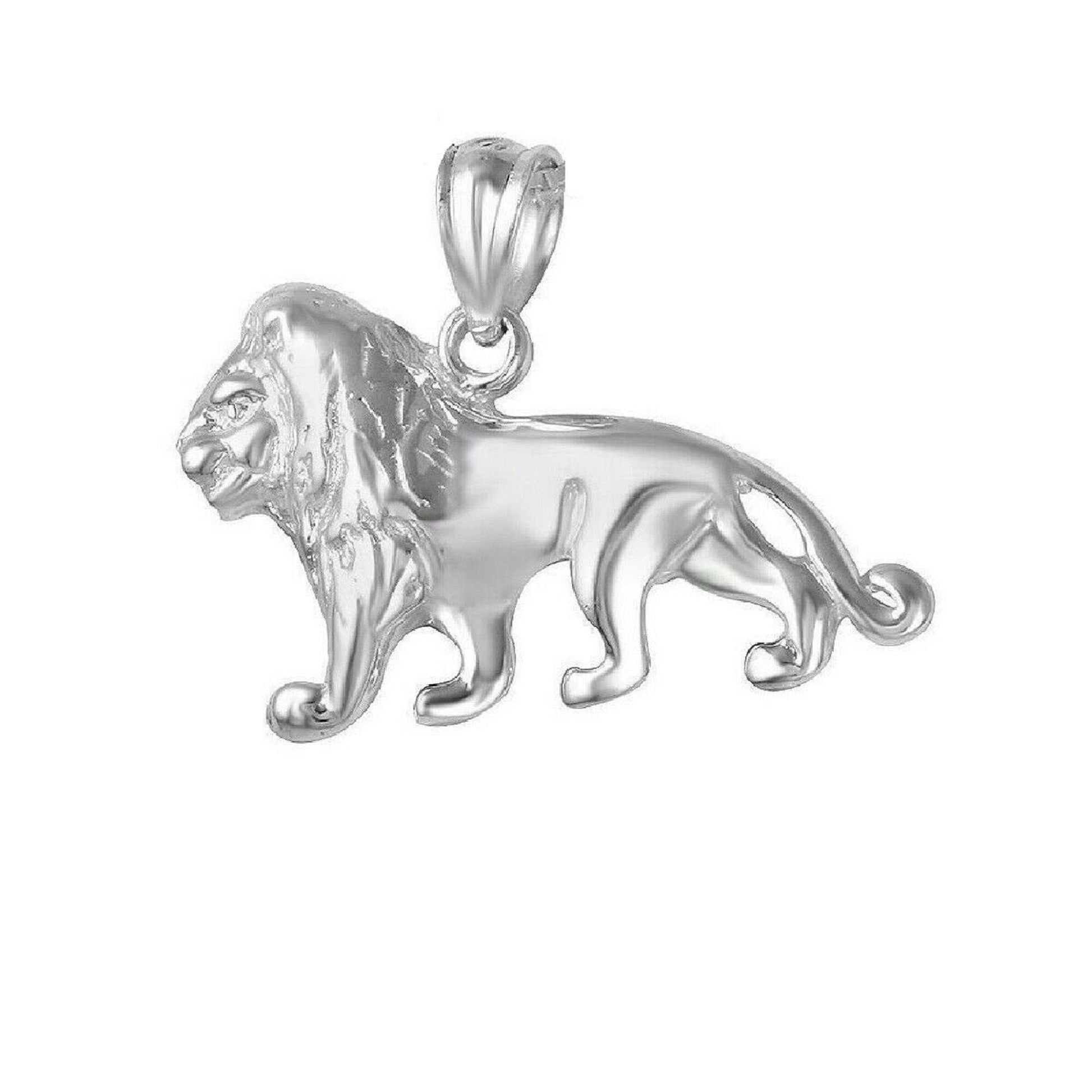 925 Sterling Silver Necklace w/ Lion Pendant Charm