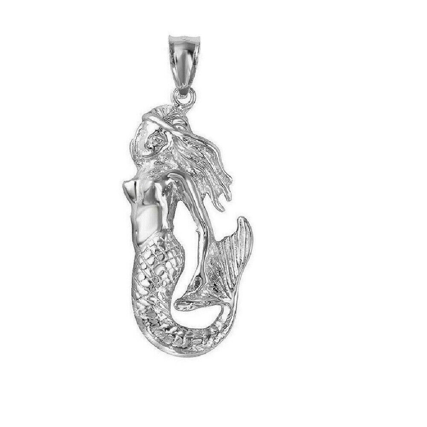 925 Sterling Silver Necklace w/ Mermaid Pendant Charm