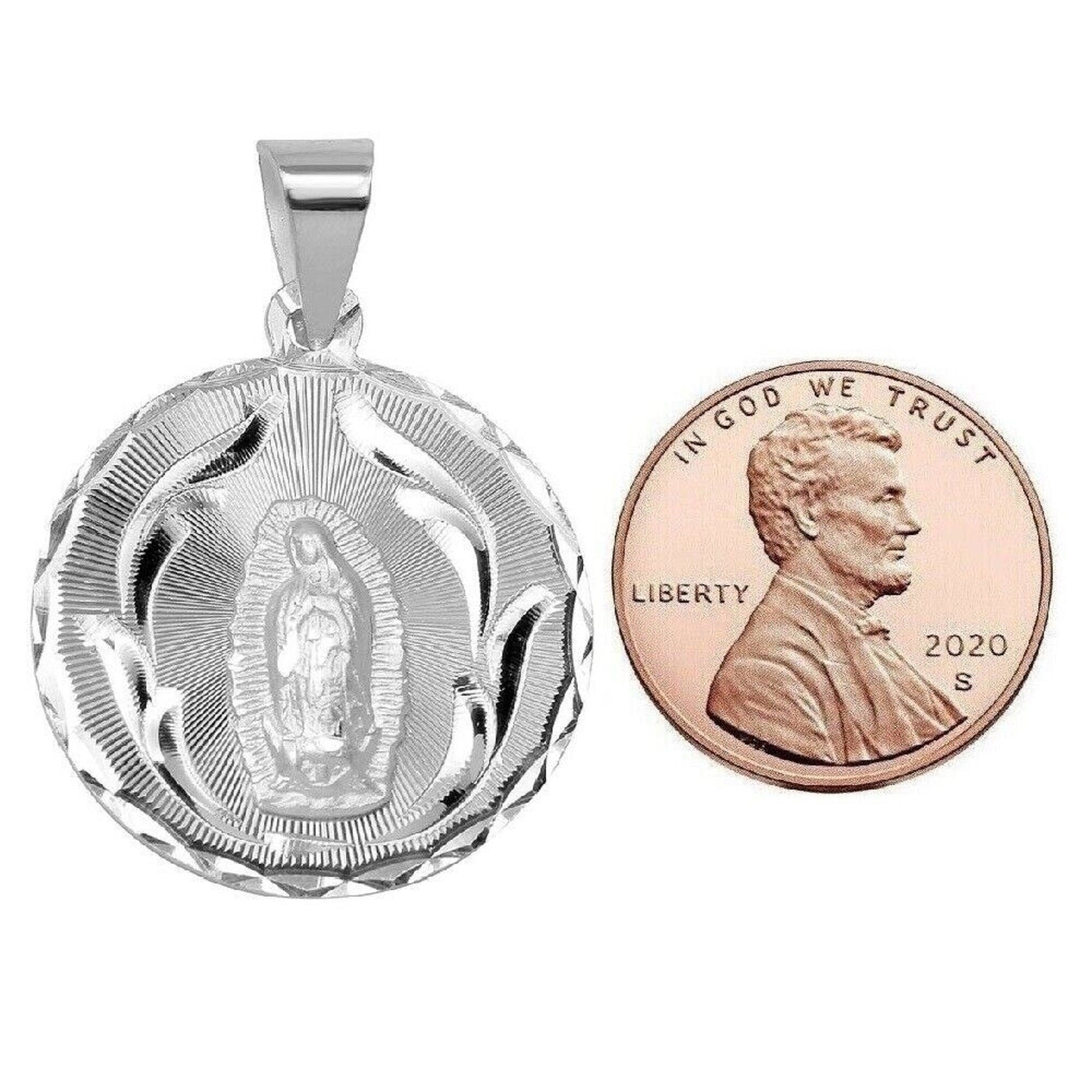 925 Sterling Silver Necklace w/ Our Lady of Guadalupe Pendant