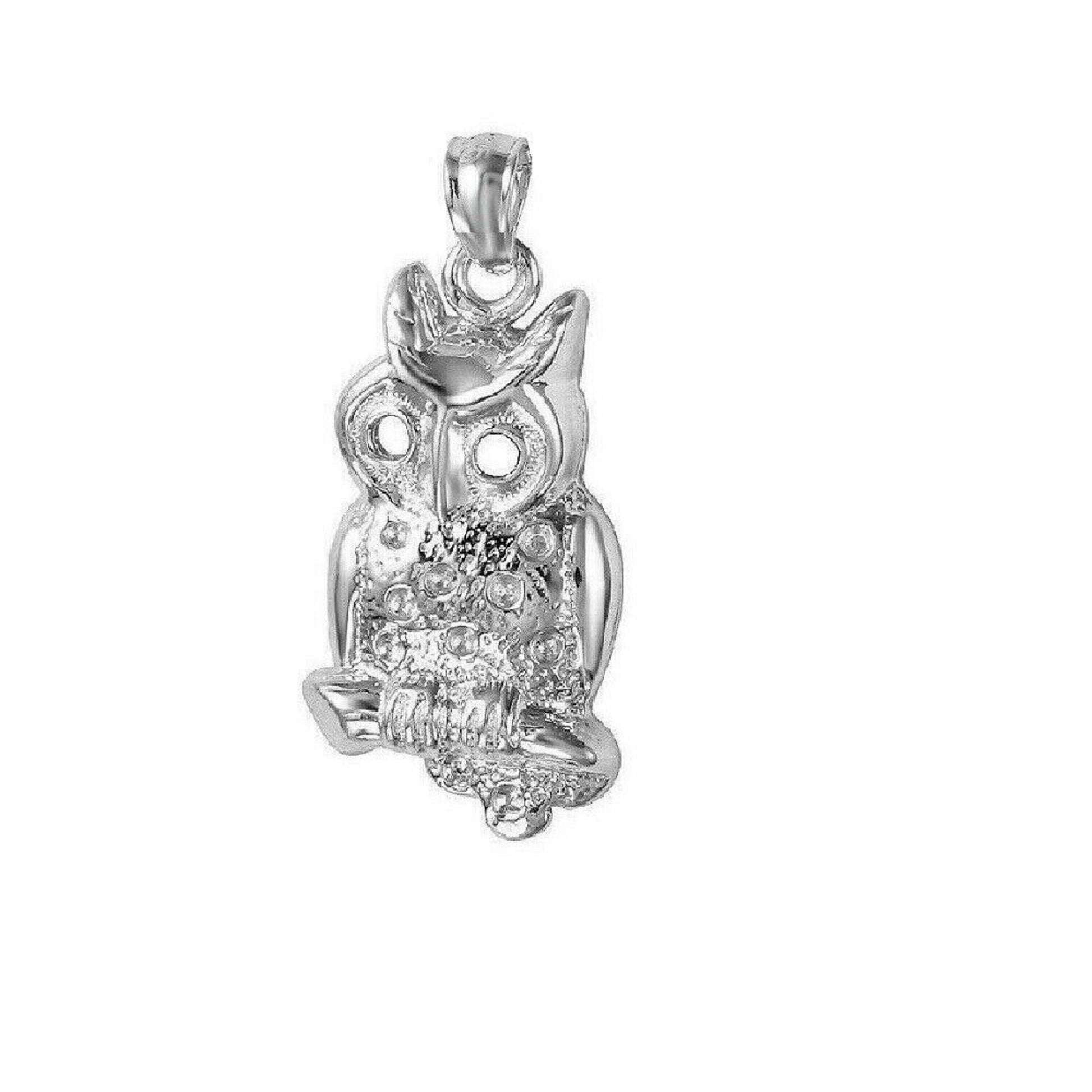 925 Sterling Silver Necklace w/ Owl Pendant Charm