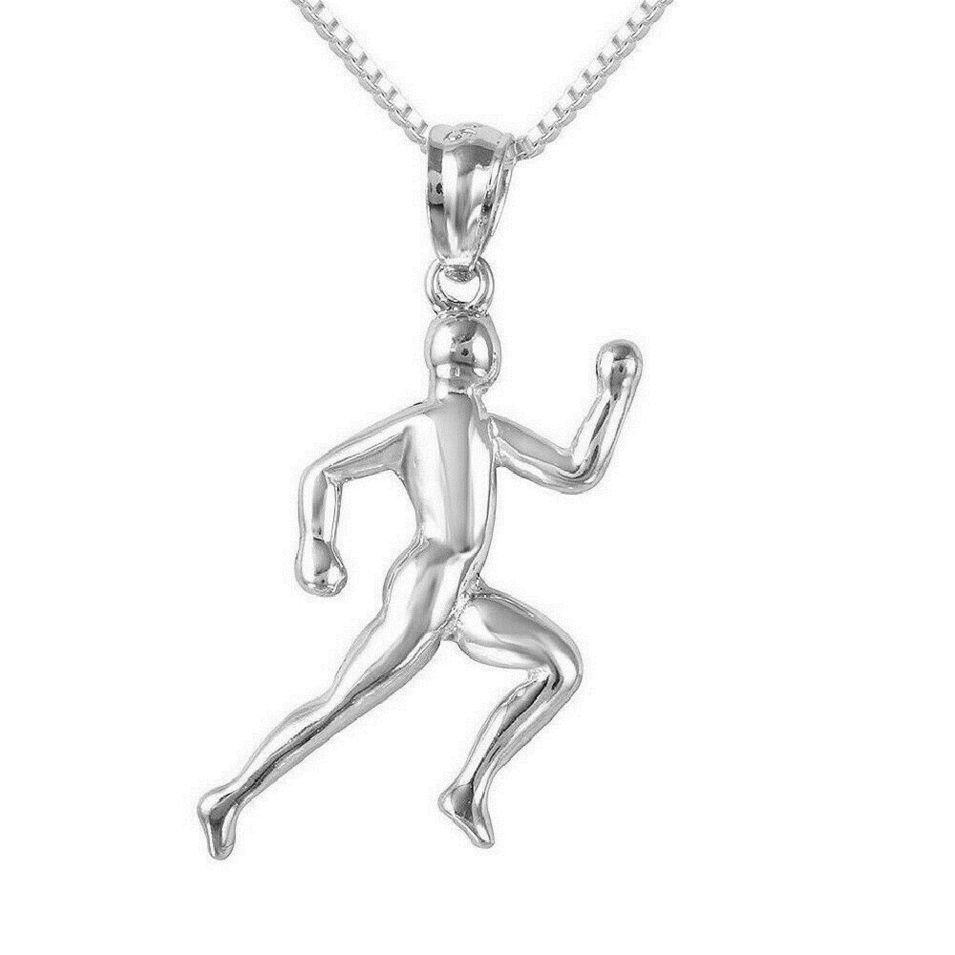 925 Sterling Silver Necklace w/ Runner Charm
