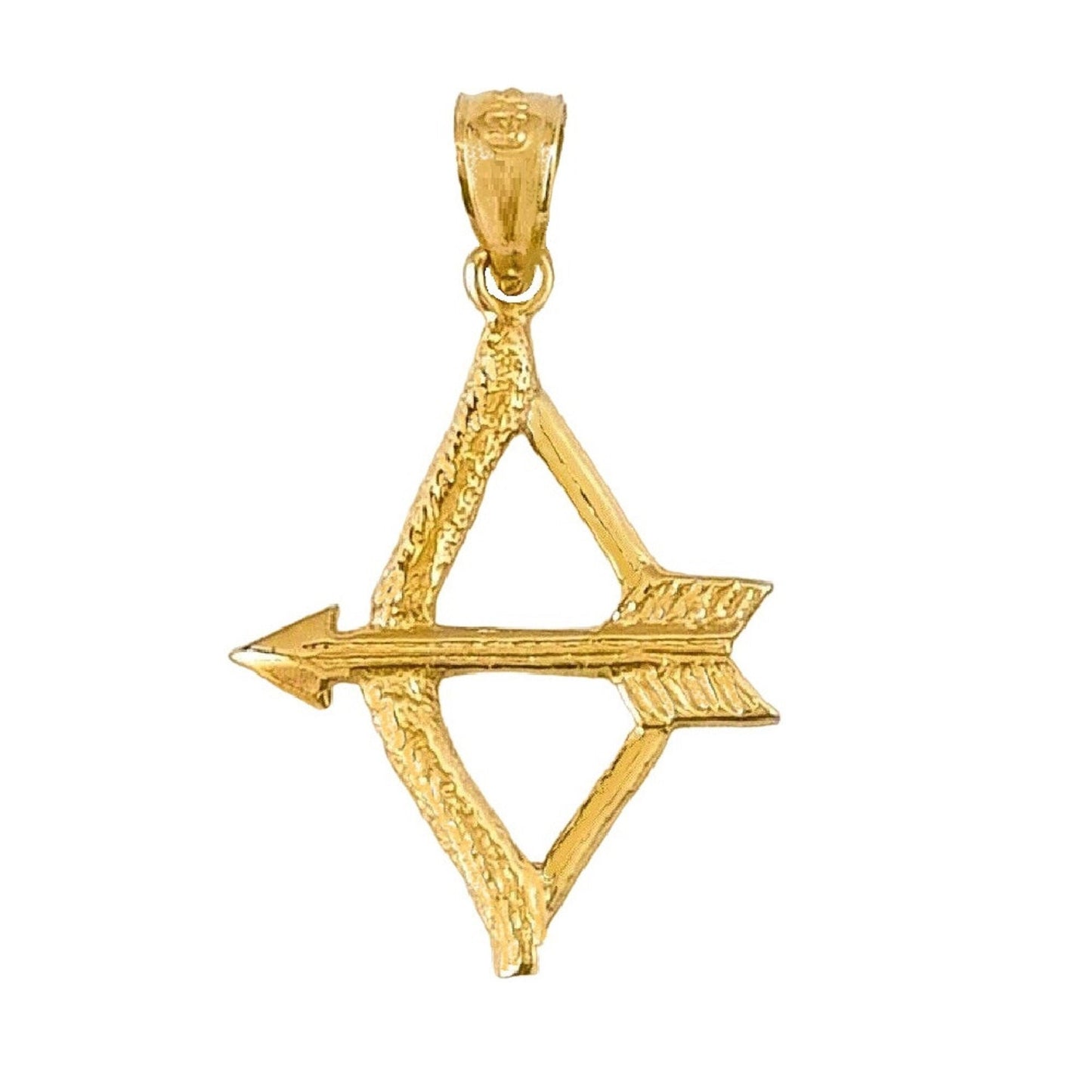 14K Yellow Gold BOW and ARROW Pendant