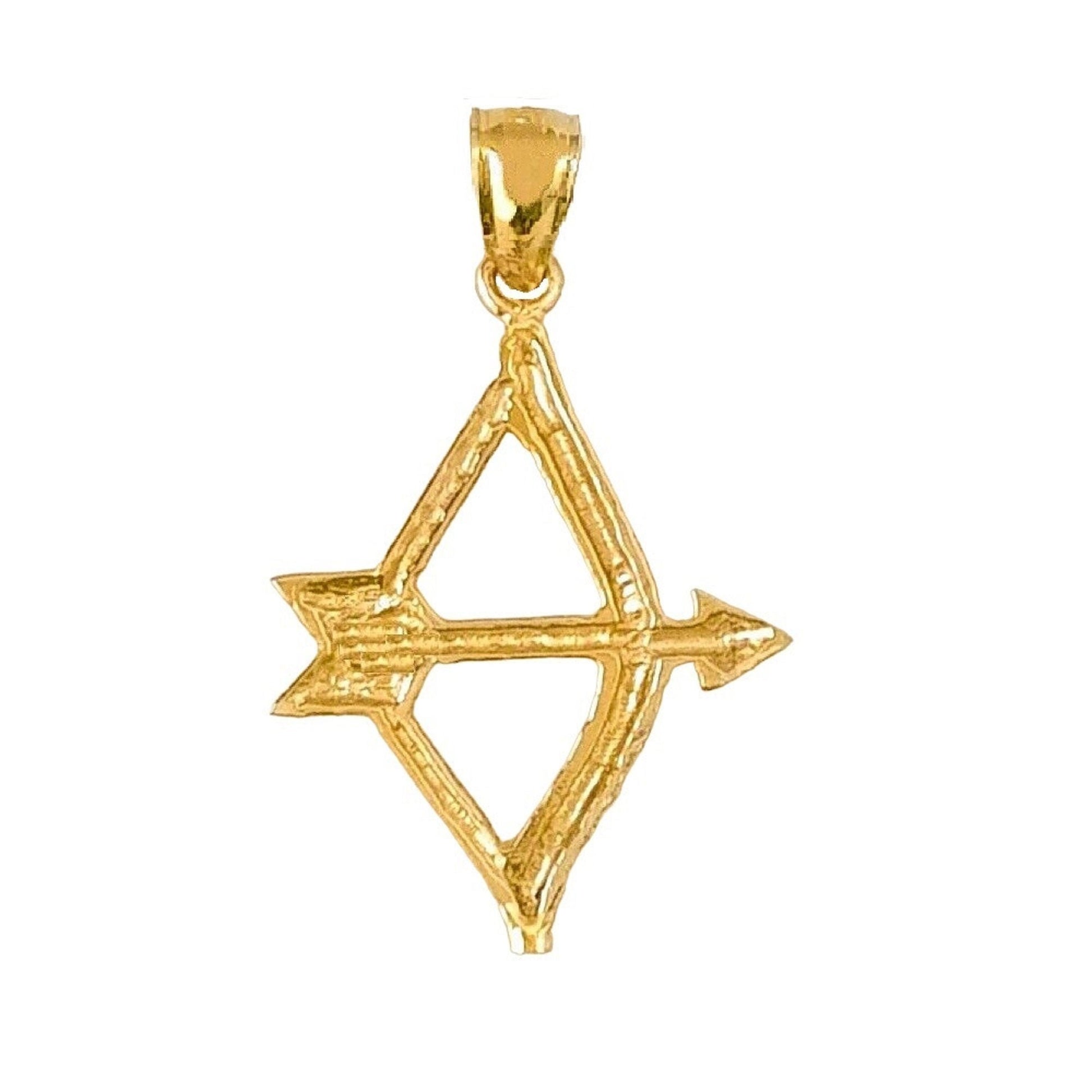 14K Yellow Gold BOW and ARROW Pendant