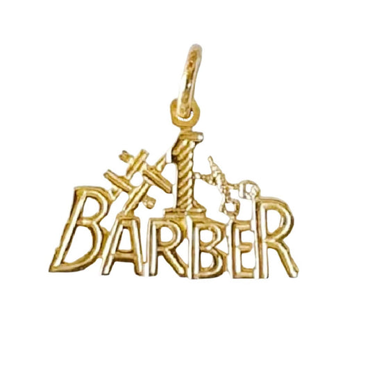 14K Yellow Gold #1 BARBER Pendant