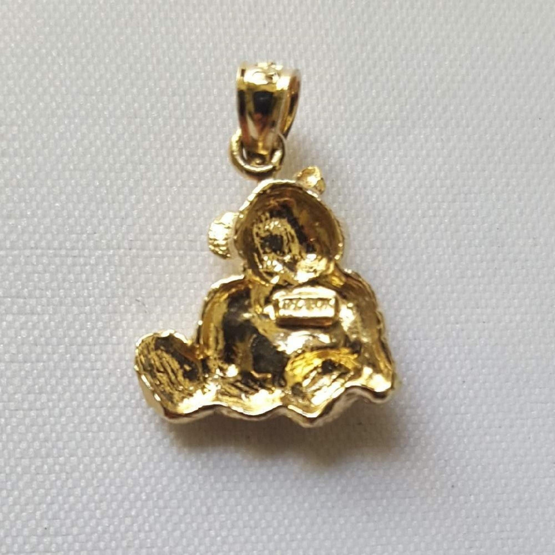 14K Yellow Gold Bear Pendant