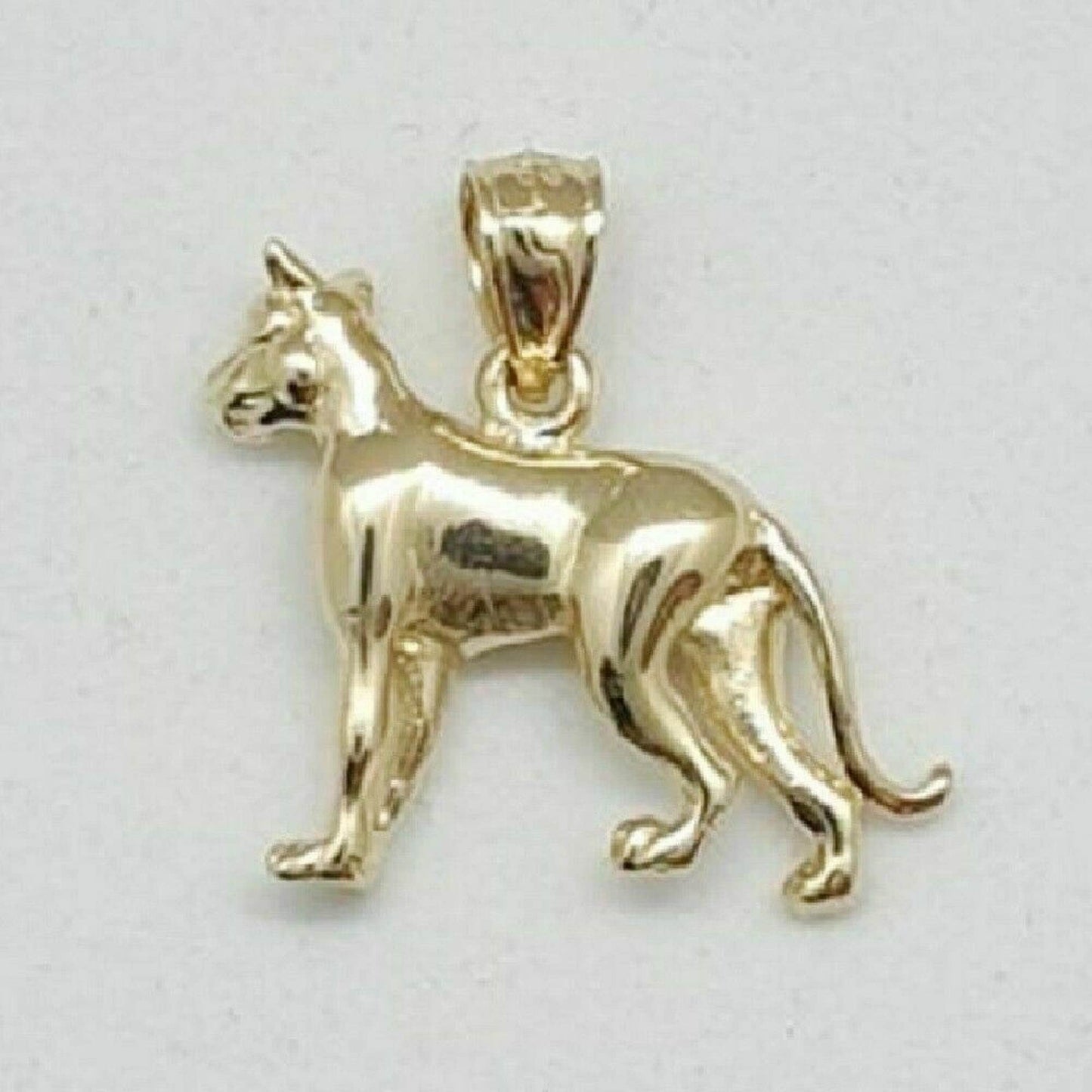 14K Yellow Gold Boxer Dog 3D Solid Pendant