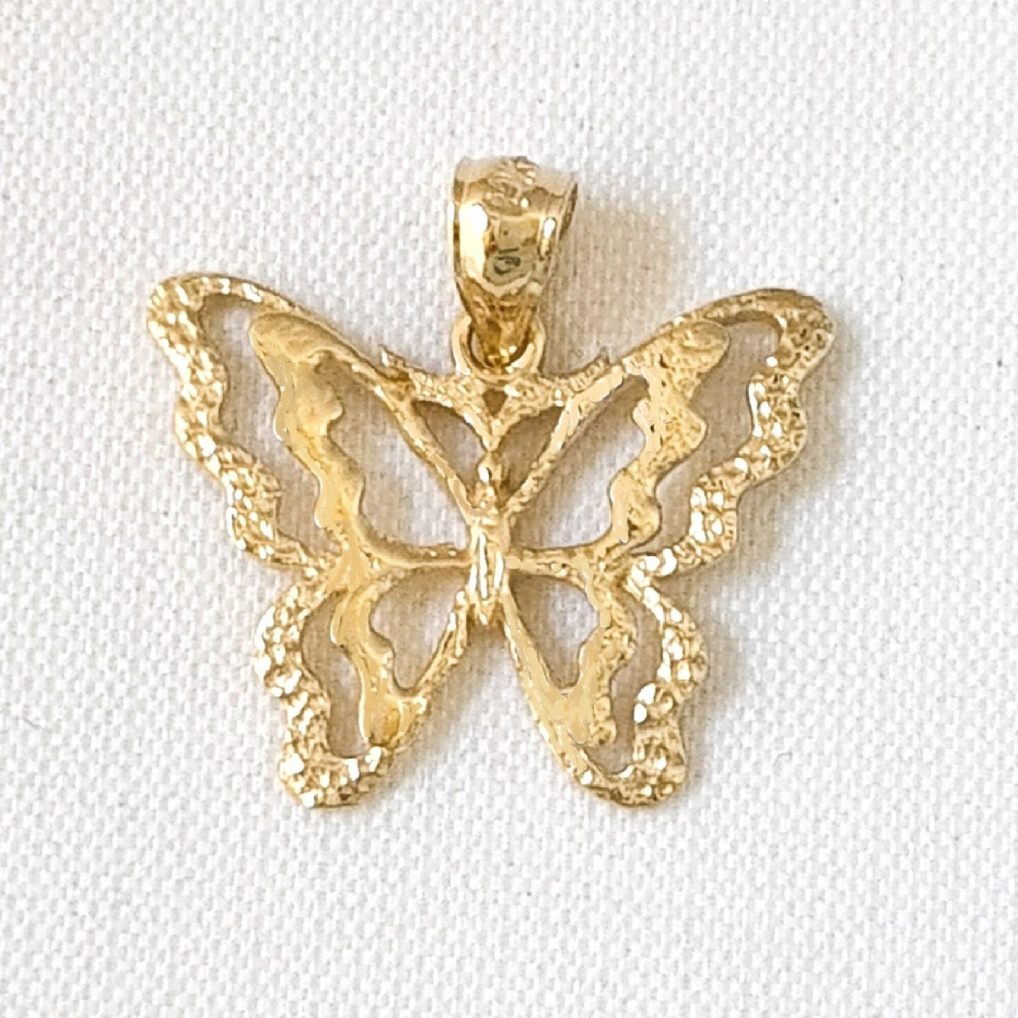 14k Yellow Gold Butterfly Pendant