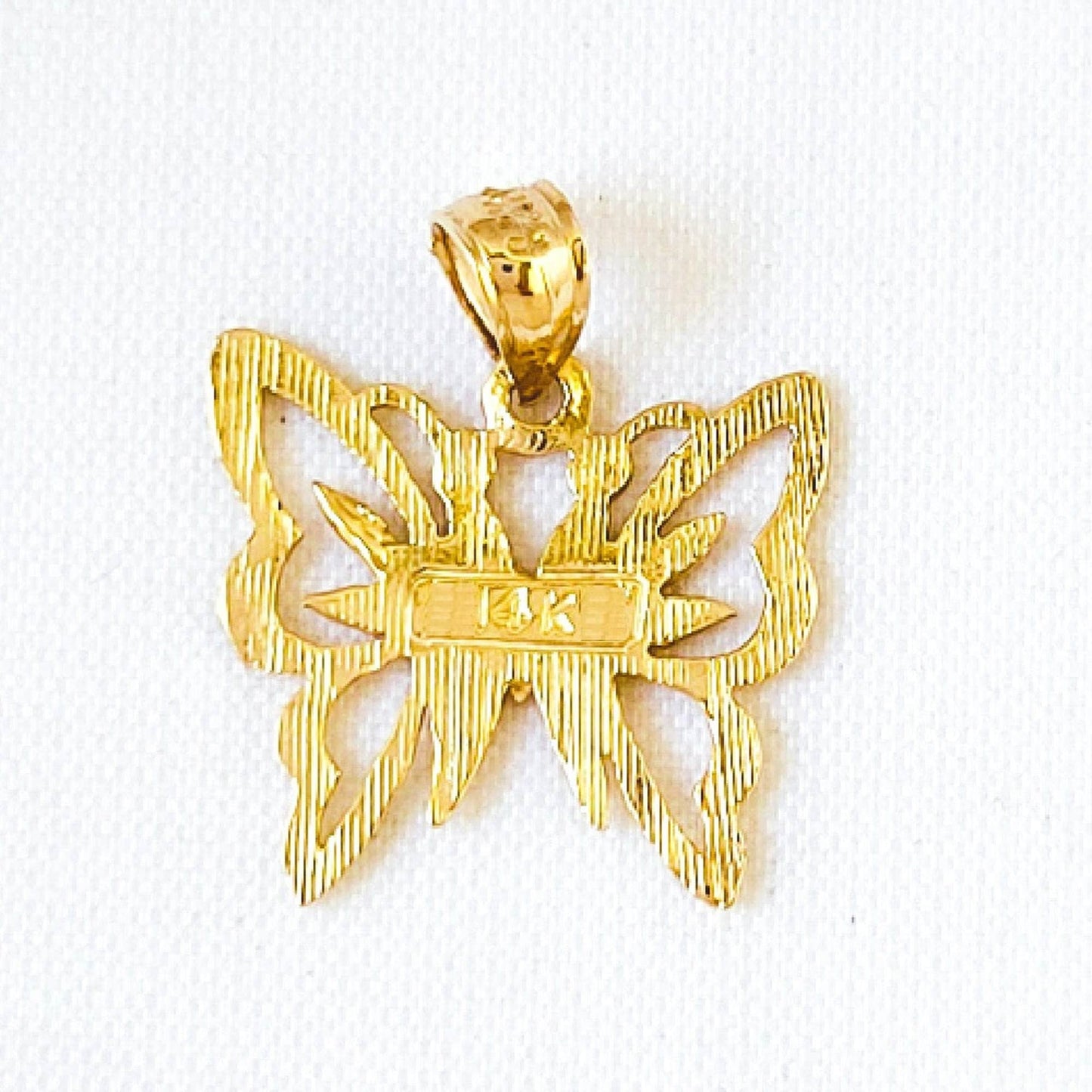 14K Yellow Gold Butterfly Pendant