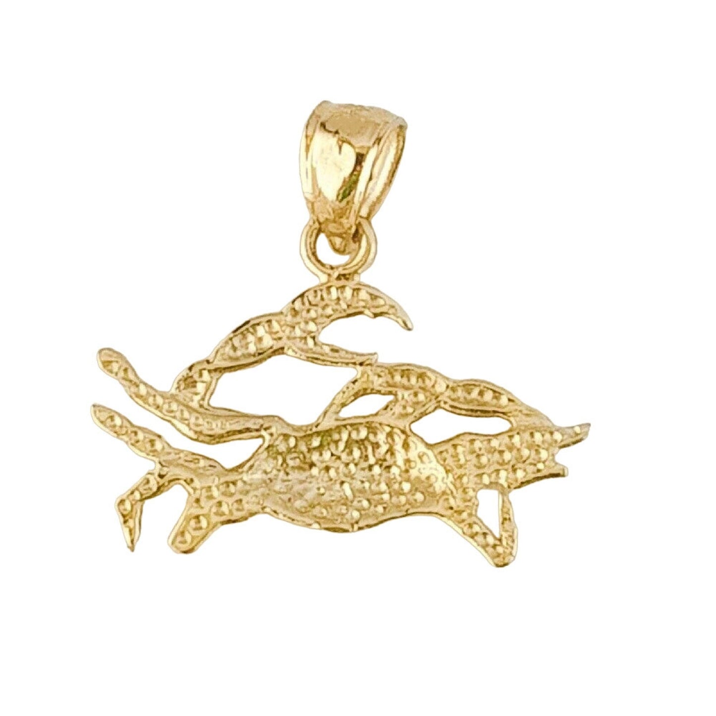 14K Yellow Gold Crab Pendant