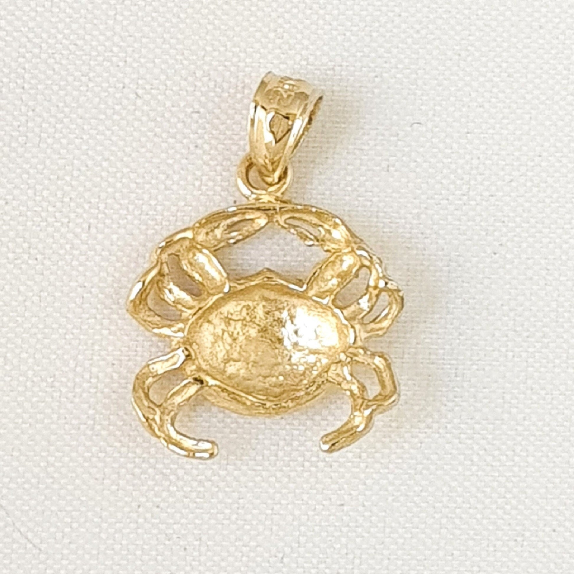 14K Yellow Gold Crab Pendant