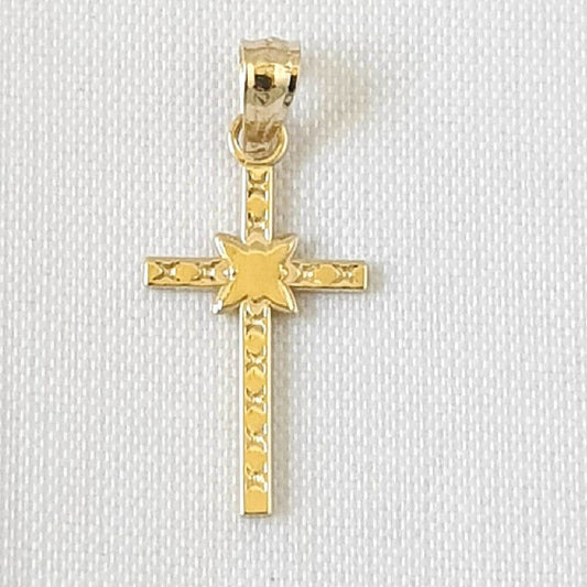 14K Yellow Gold Cross Charm Pendant