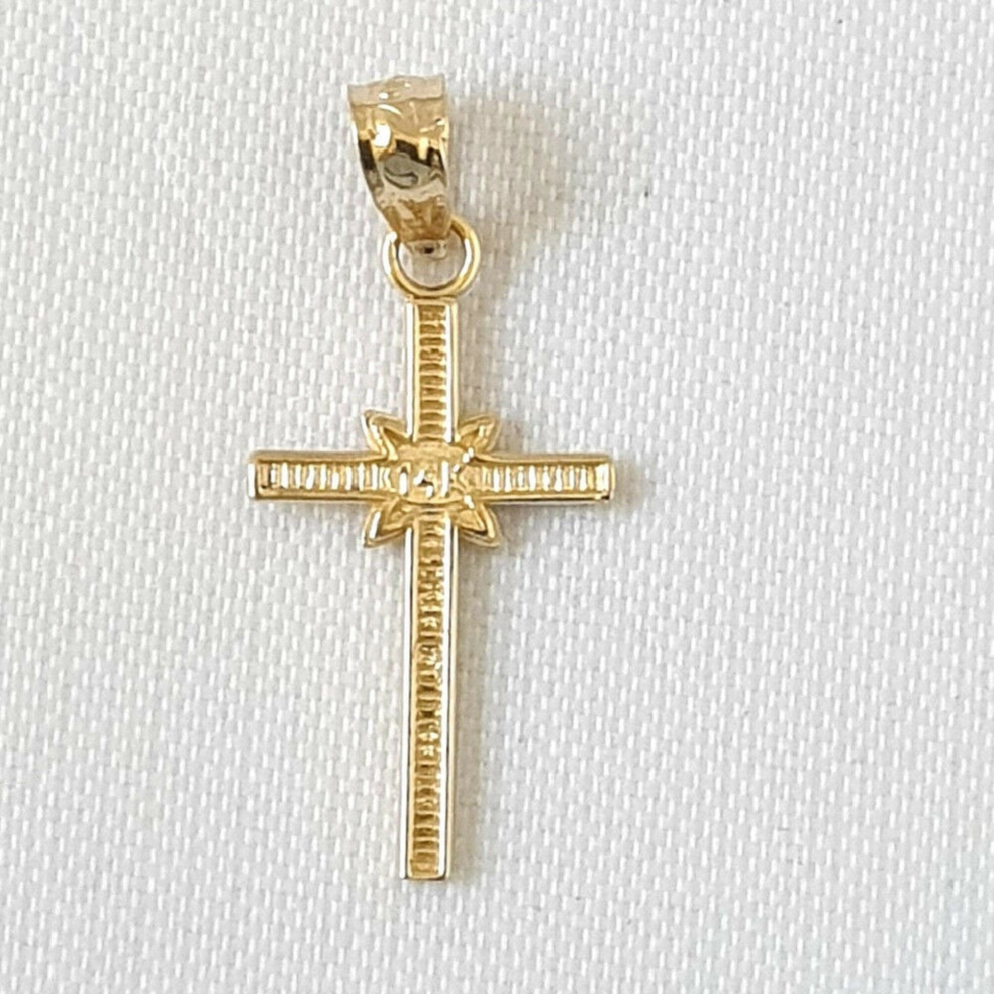 14K Yellow Gold Cross Charm Pendant