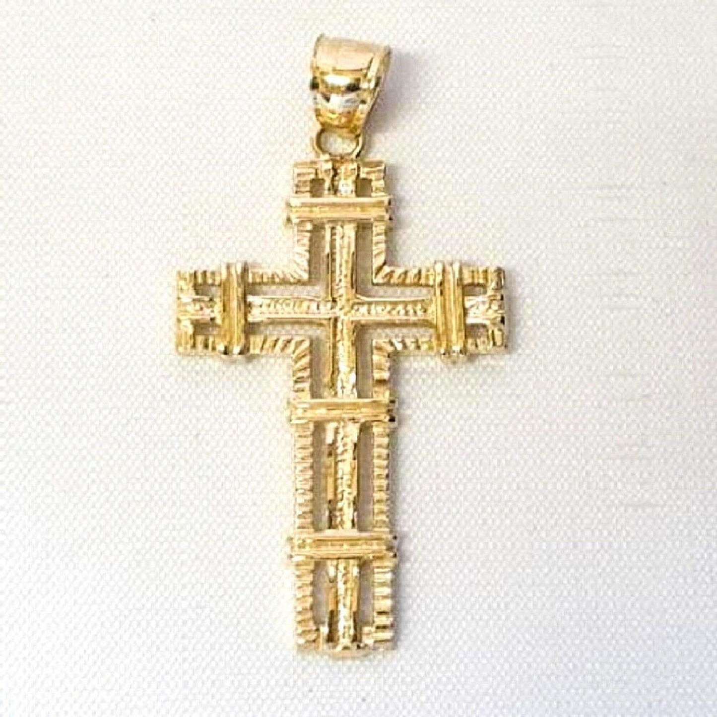 14K Yellow Gold Cross Large Pendant
