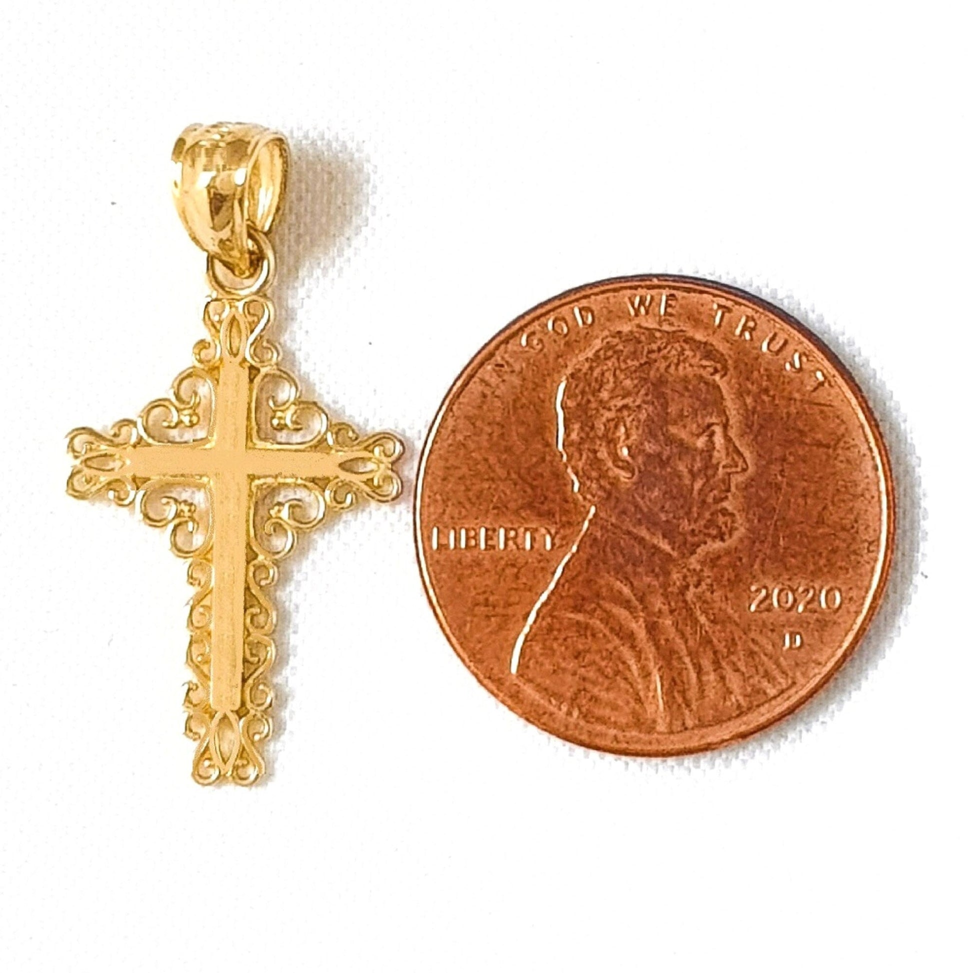 14K Yellow Gold Cross Pendant