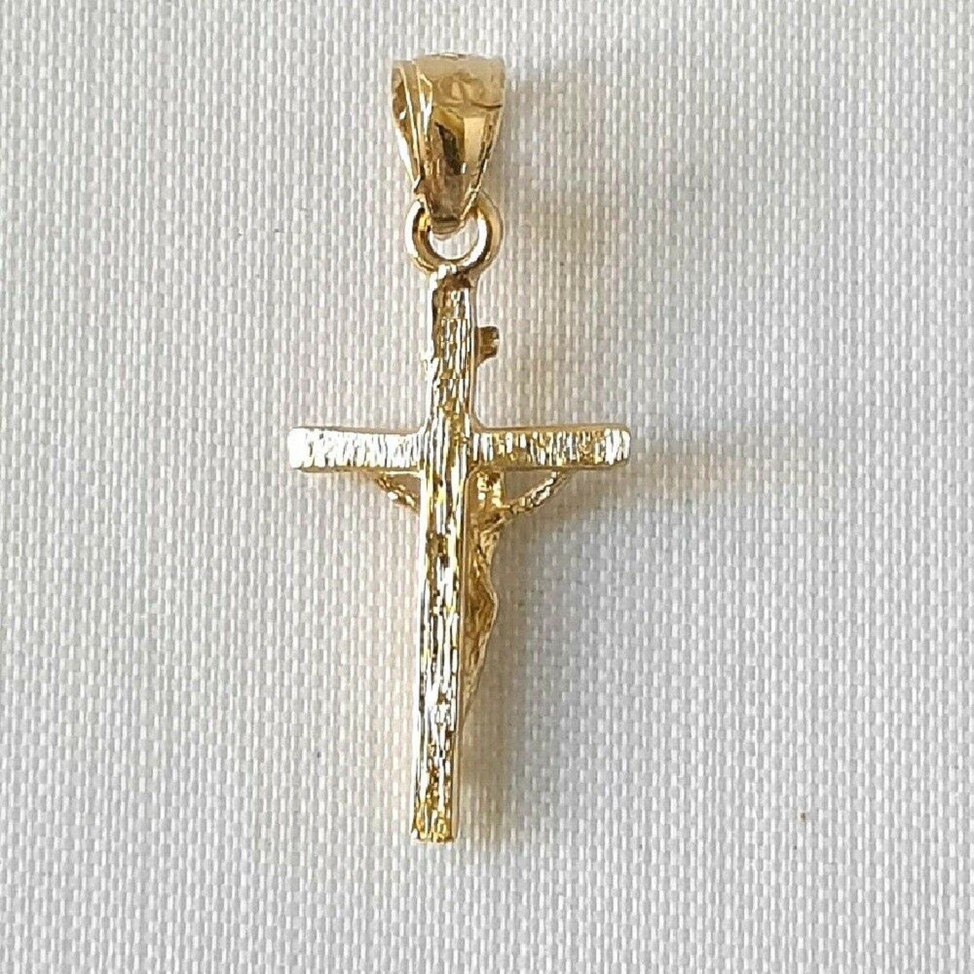 14K Yellow Gold Crucifix Cross 3D Pendant