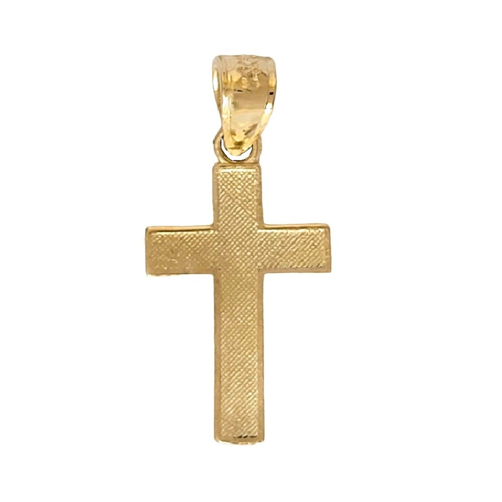 14K Yellow Gold Crucifix Cross Pendant Charm