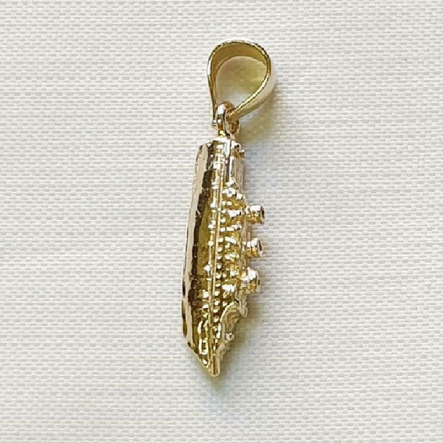 14K Yellow Gold Cruise Ship 3D Solid Pendant