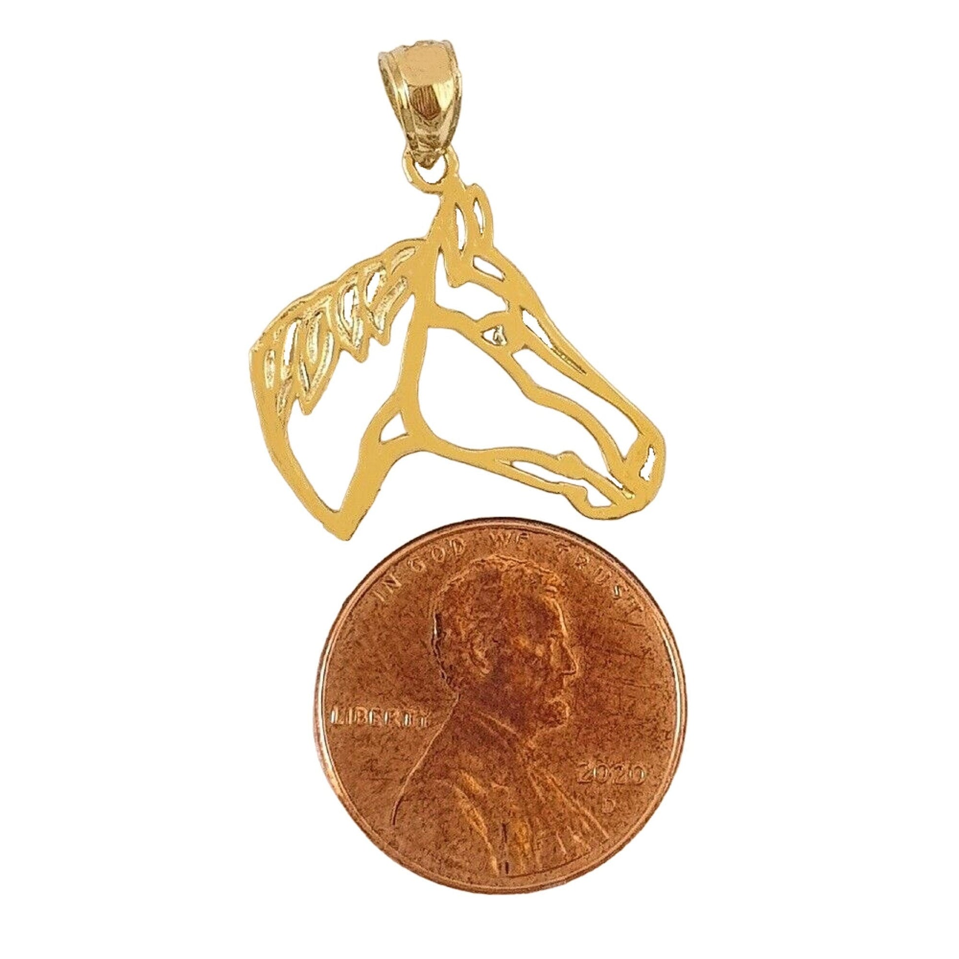 14K Yellow Gold Cut-out Horse Pendant