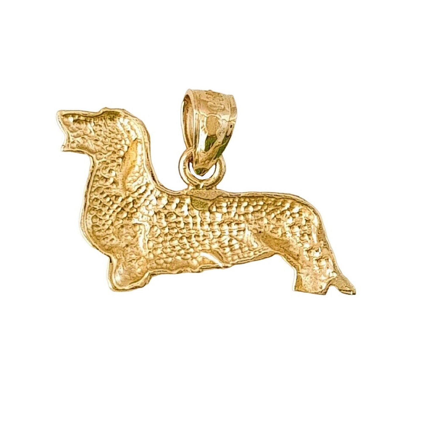 14K Yellow Gold Dachshund Dog Pendant