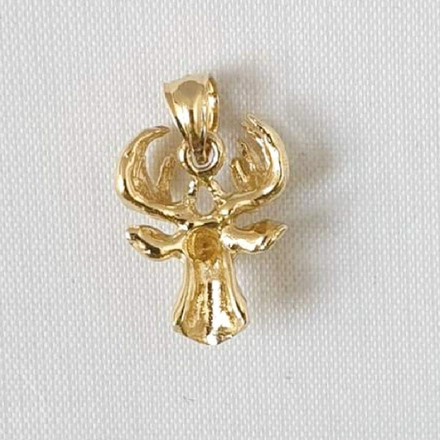 14K Yellow Gold Deer Head Pendant