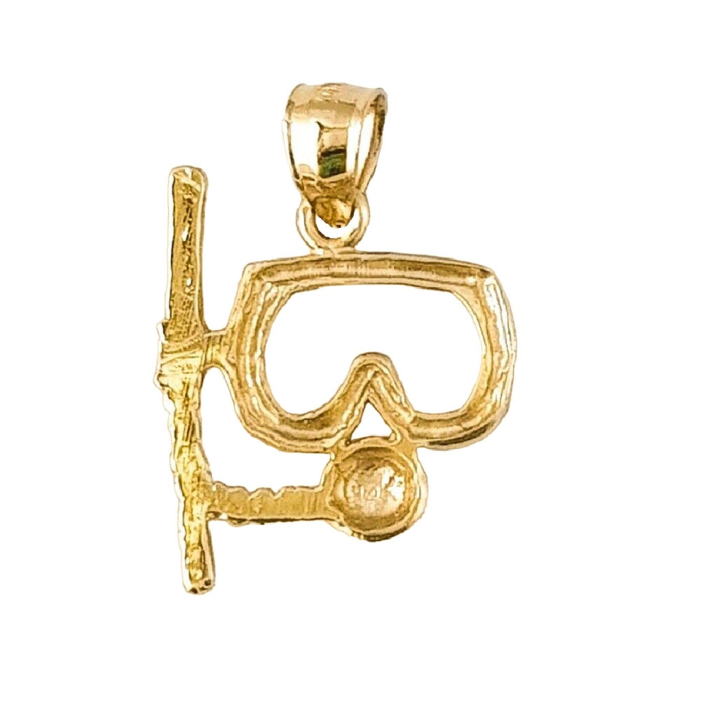 14k Yellow Gold Diver Scuba Snorkeling Mask Pendant