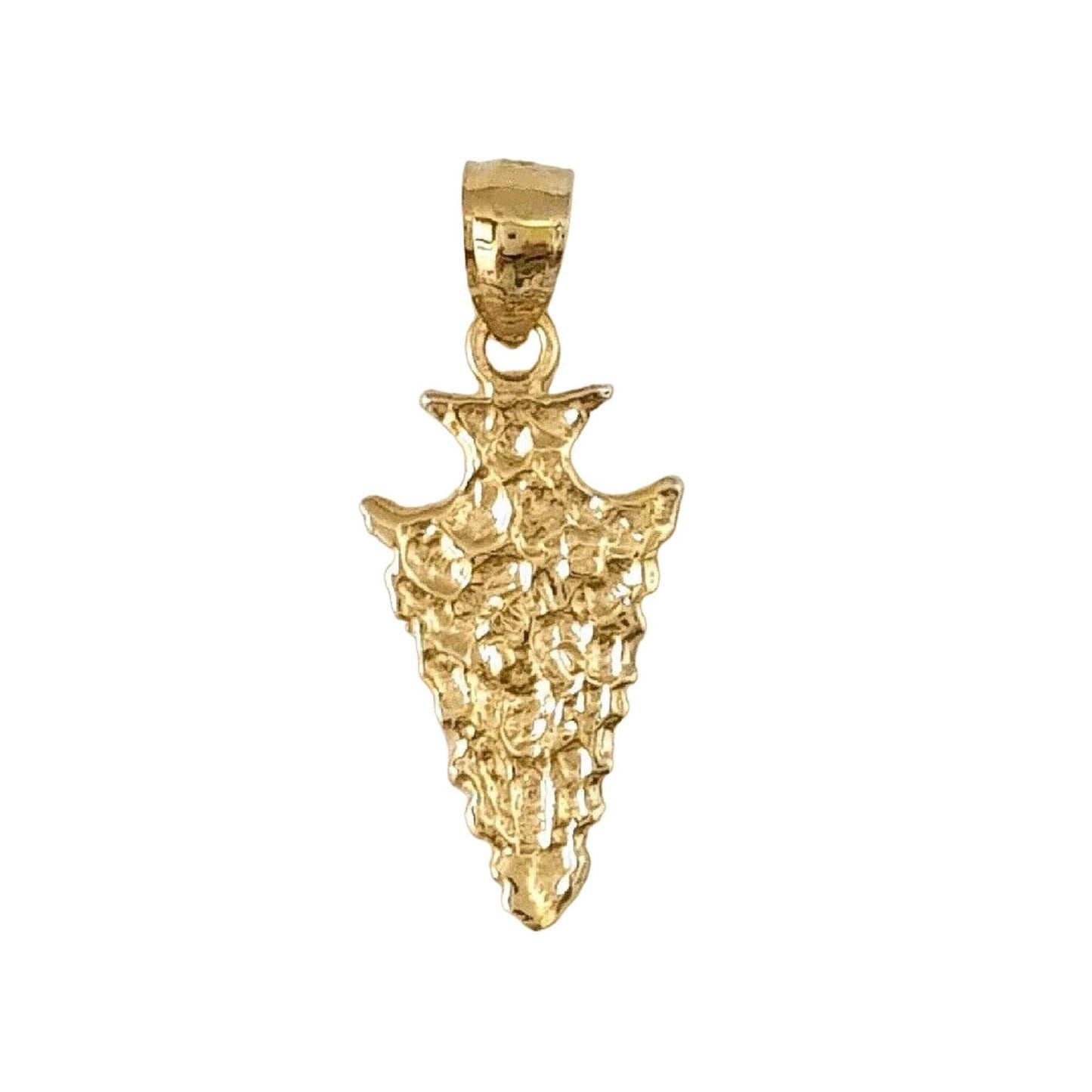 14K Yellow Gold Arrowhead Pendant Charm