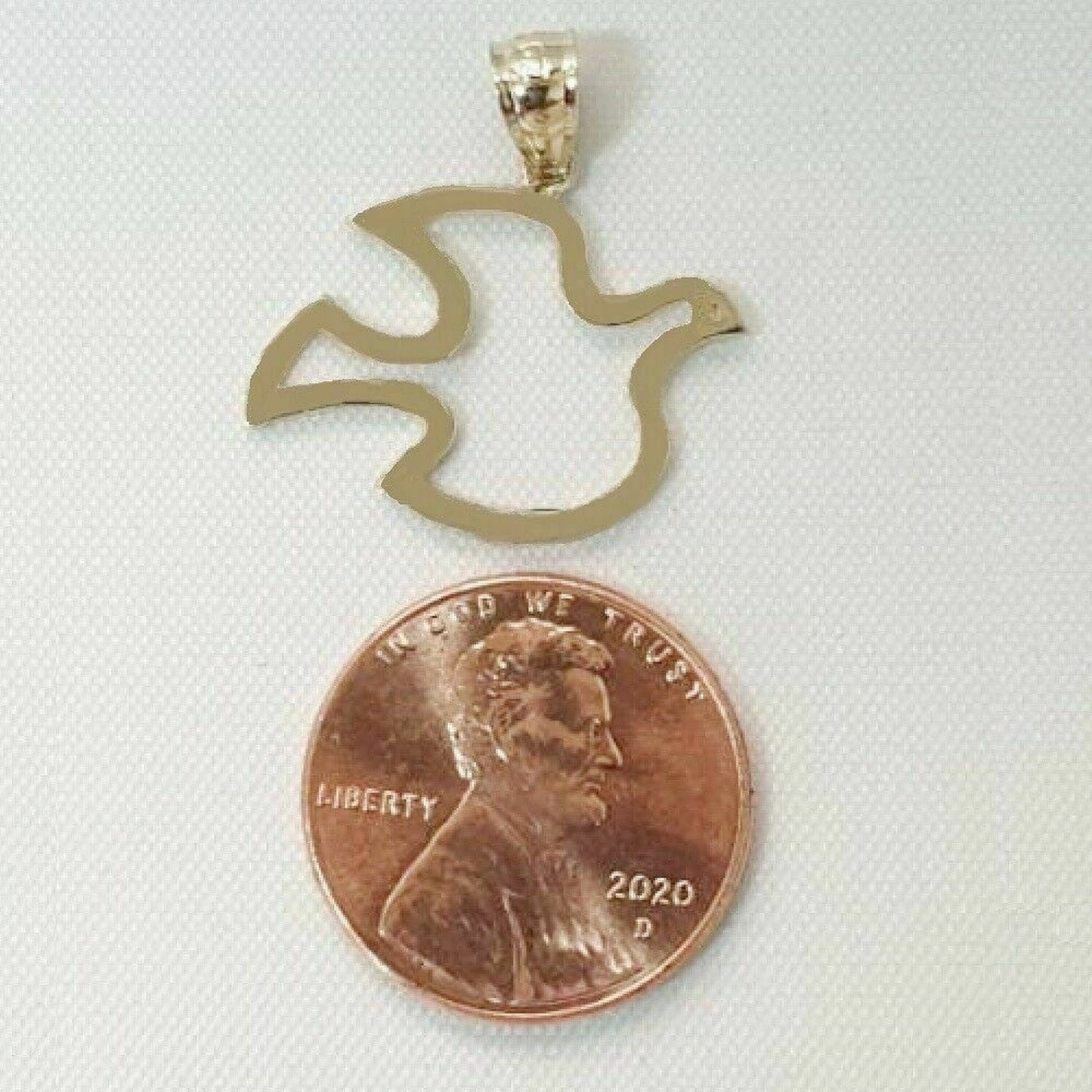14K Yellow Gold Dove, Holy Spirit Dove Pendant