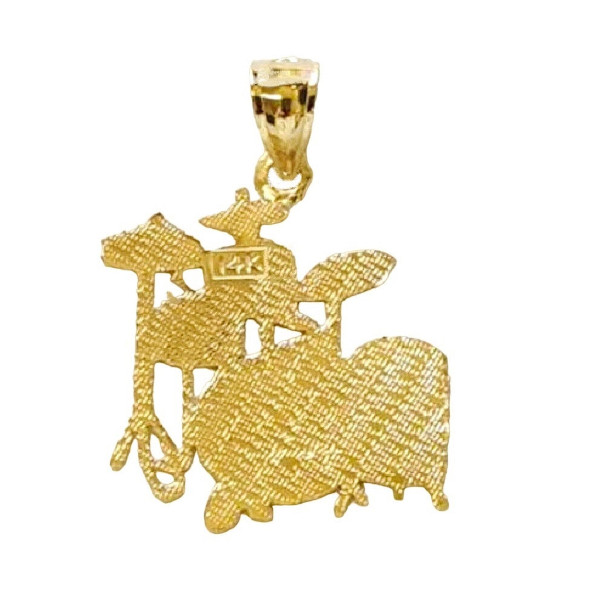 14K Yellow Gold Drum Kit Set Pendant