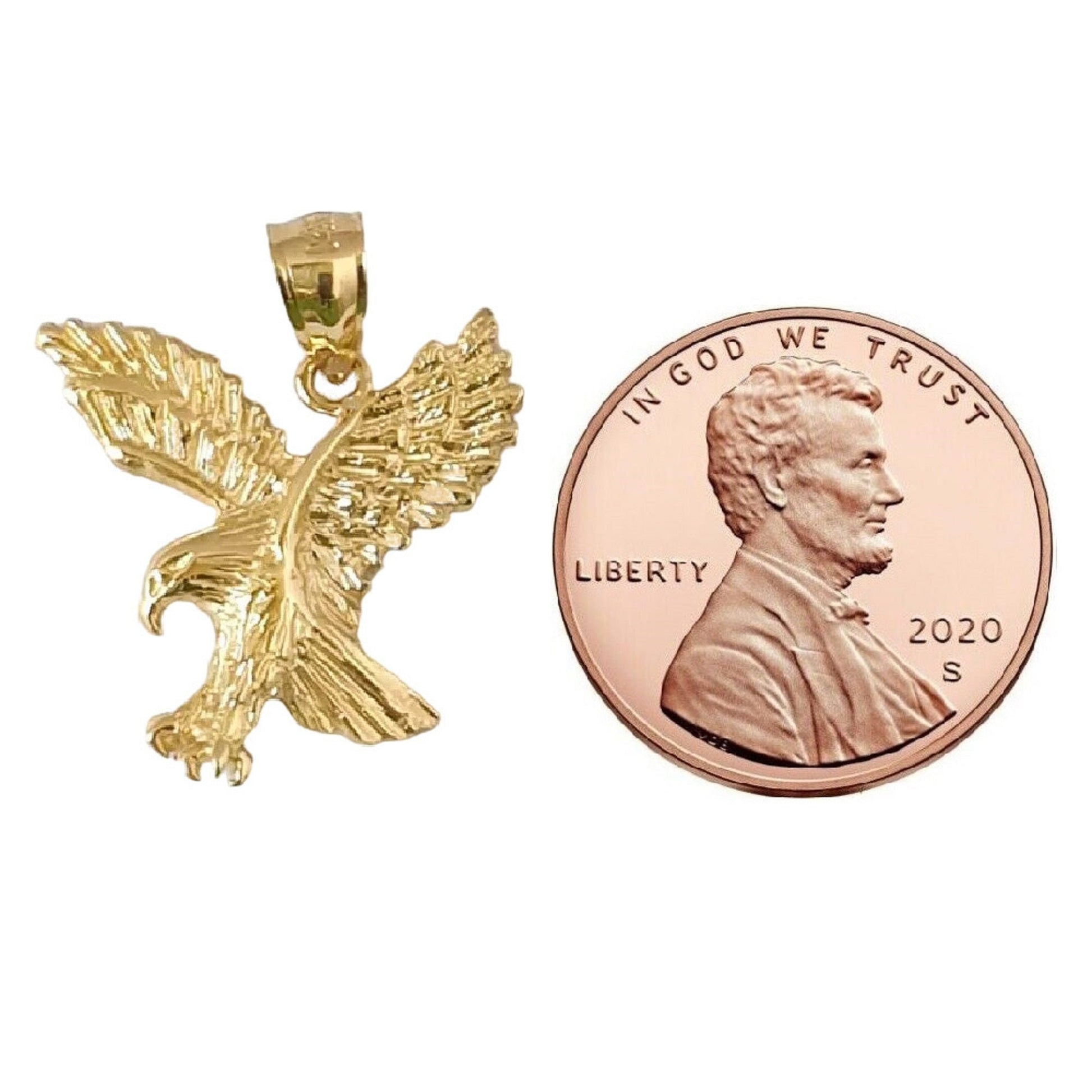 14K Yellow Gold Eagle Pendant