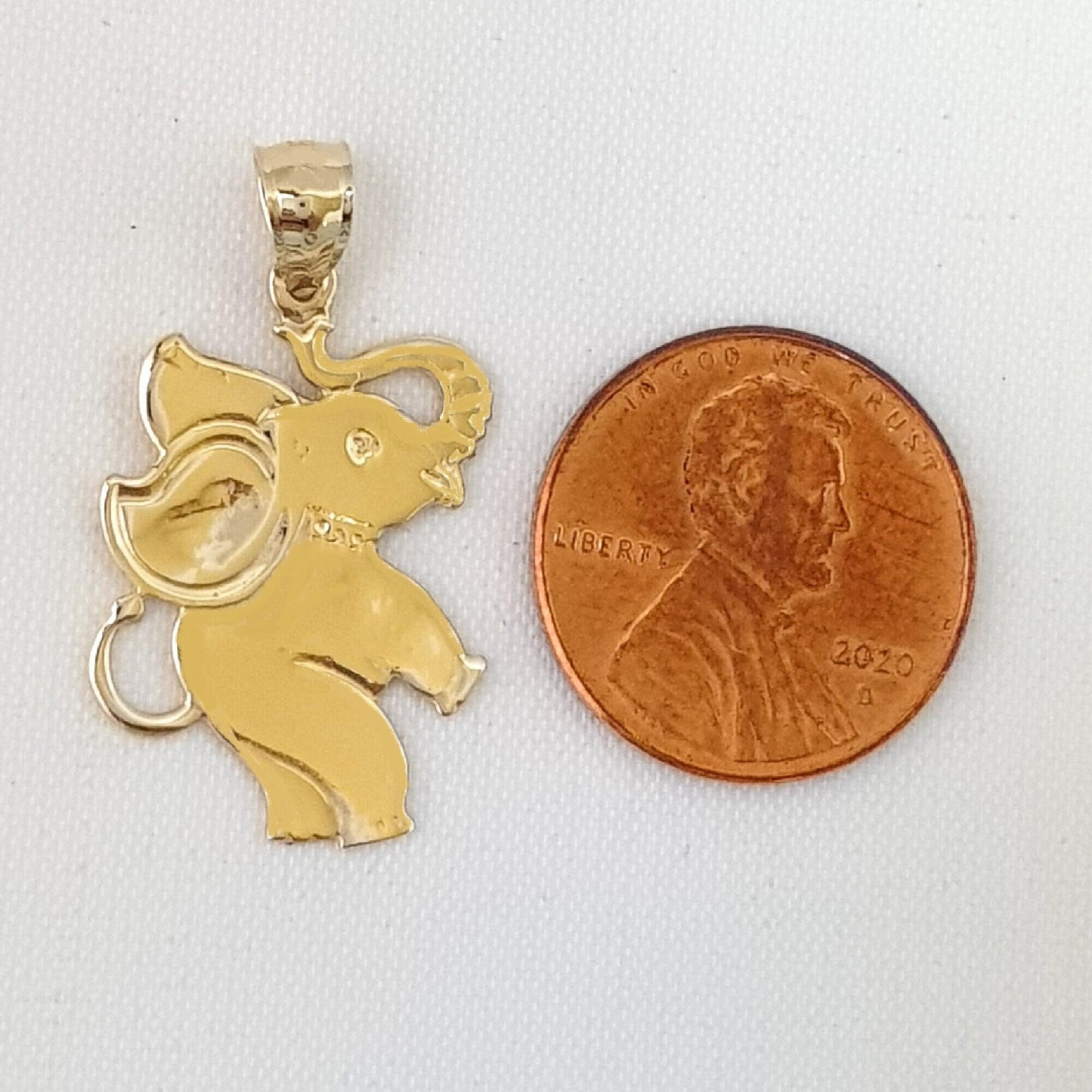 14K Yellow Gold Elephant Pendant