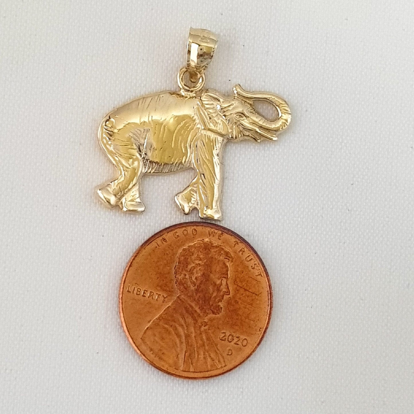 14K Yellow Gold Elephant Pendant