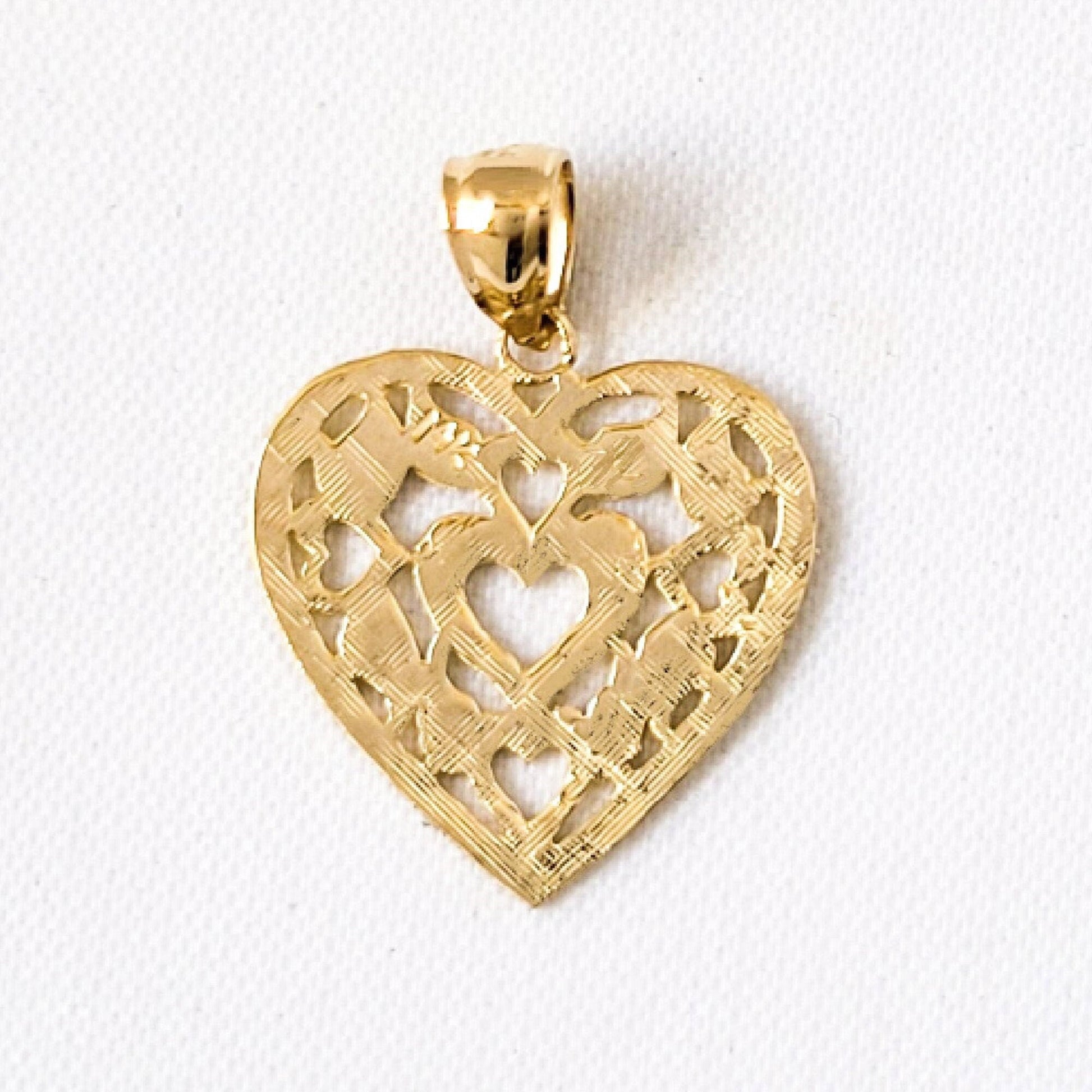 14k Yellow Gold Filigree Heart Pendant