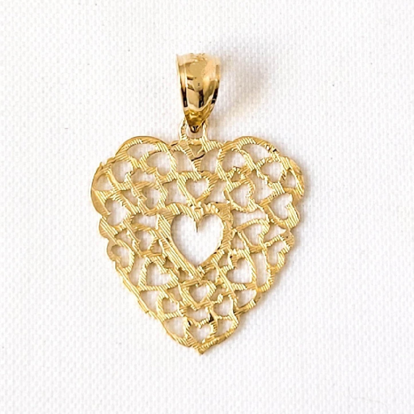 14k Yellow Gold Filigree Heart Pendant