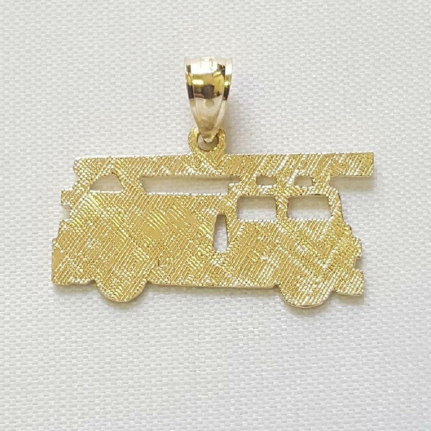 14K Yellow Gold FIRE TRUCK Pendant