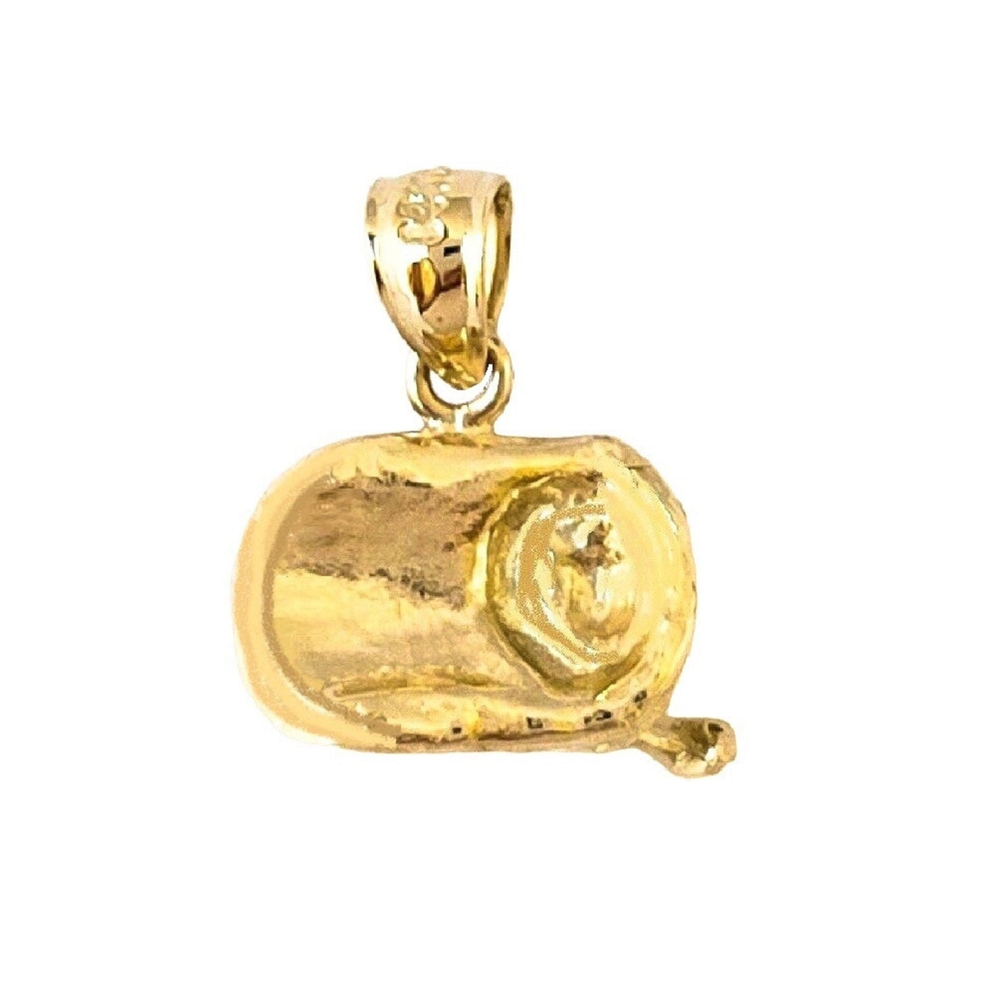 14K Yellow Gold Fishing Reel Pendant