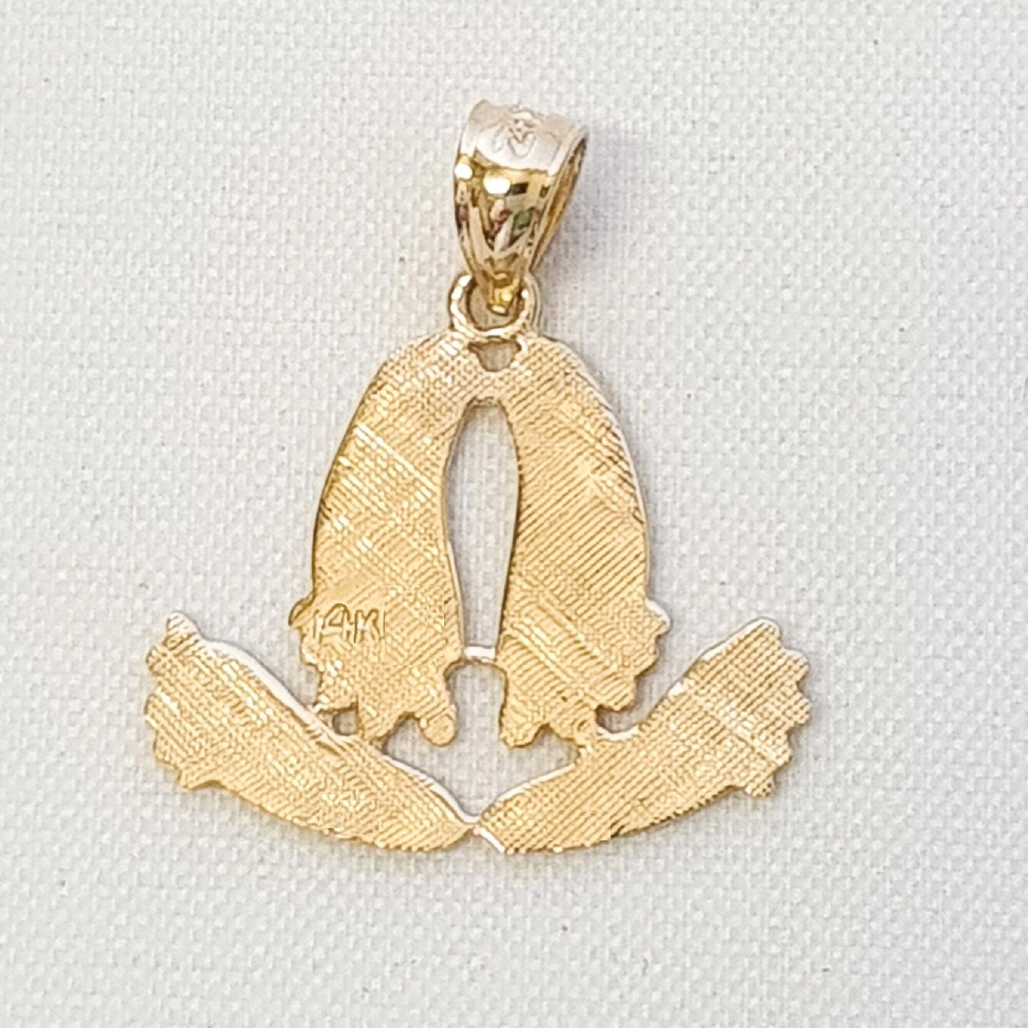 14K Yellow Gold Footprints Pendant