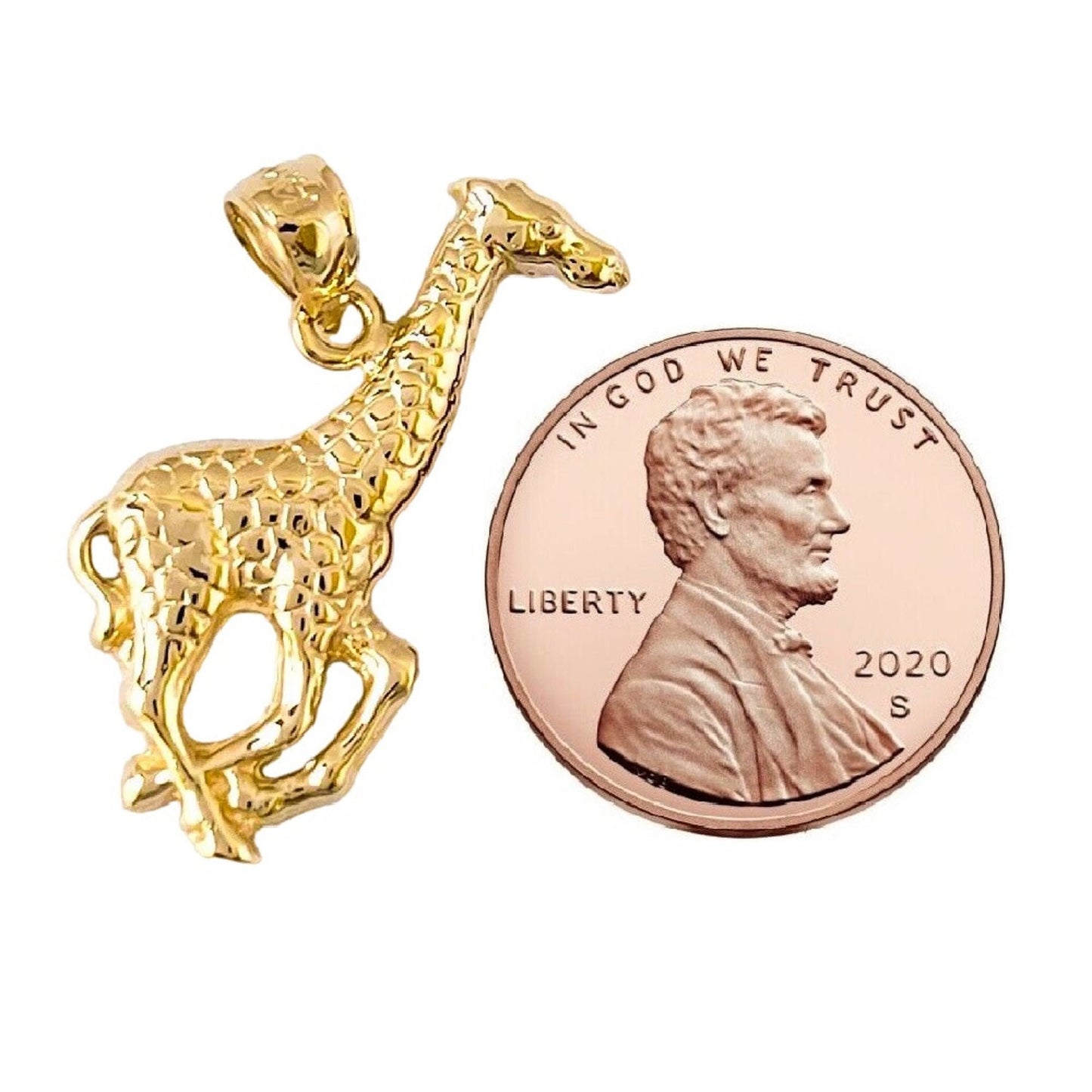 14K Yellow Gold Giraffe Pendant
