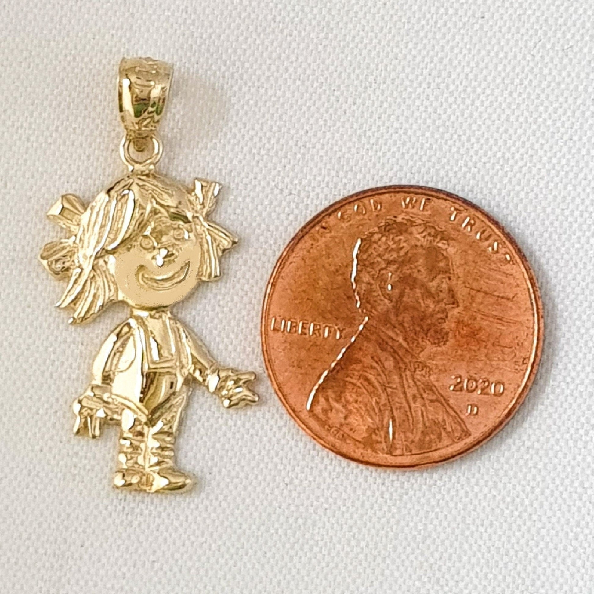 14K Yellow Gold Girl Pendant